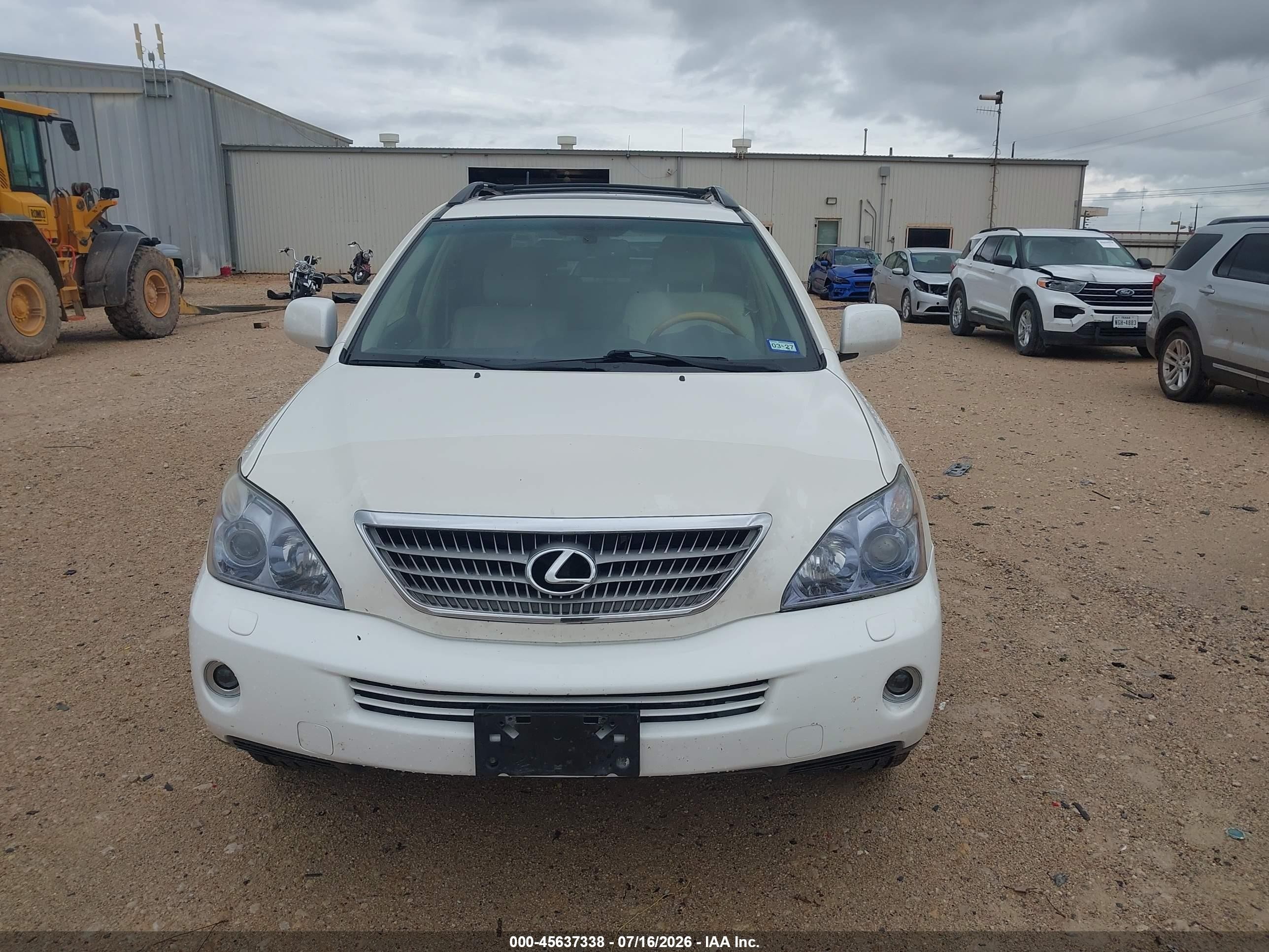 2008 Lexus Rx 400h White vin: JTJHW31U282068303