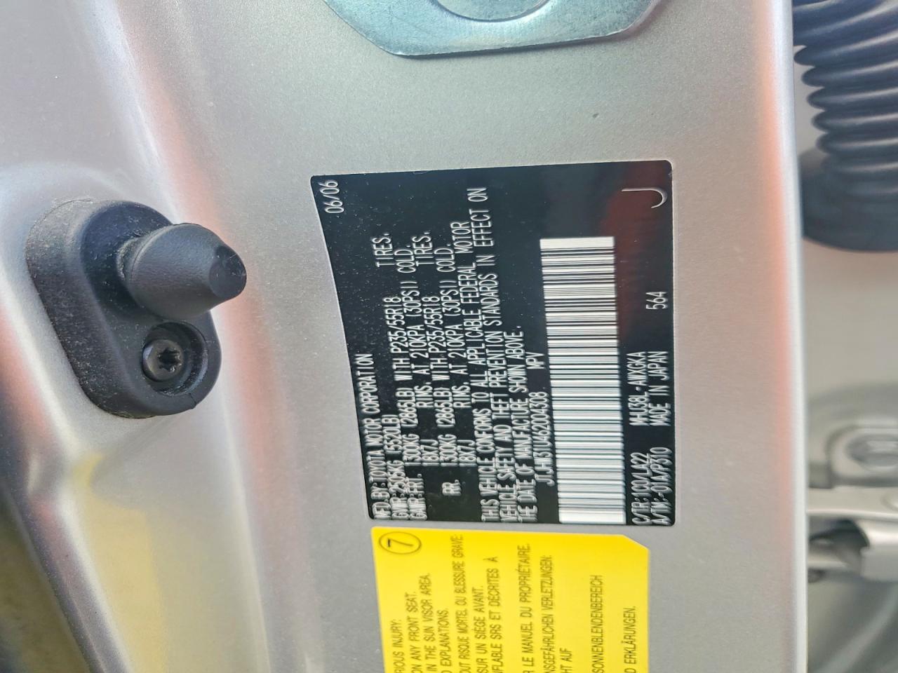 2006 Lexus Rx 400 Silver vin: JTJHW31U462004308
