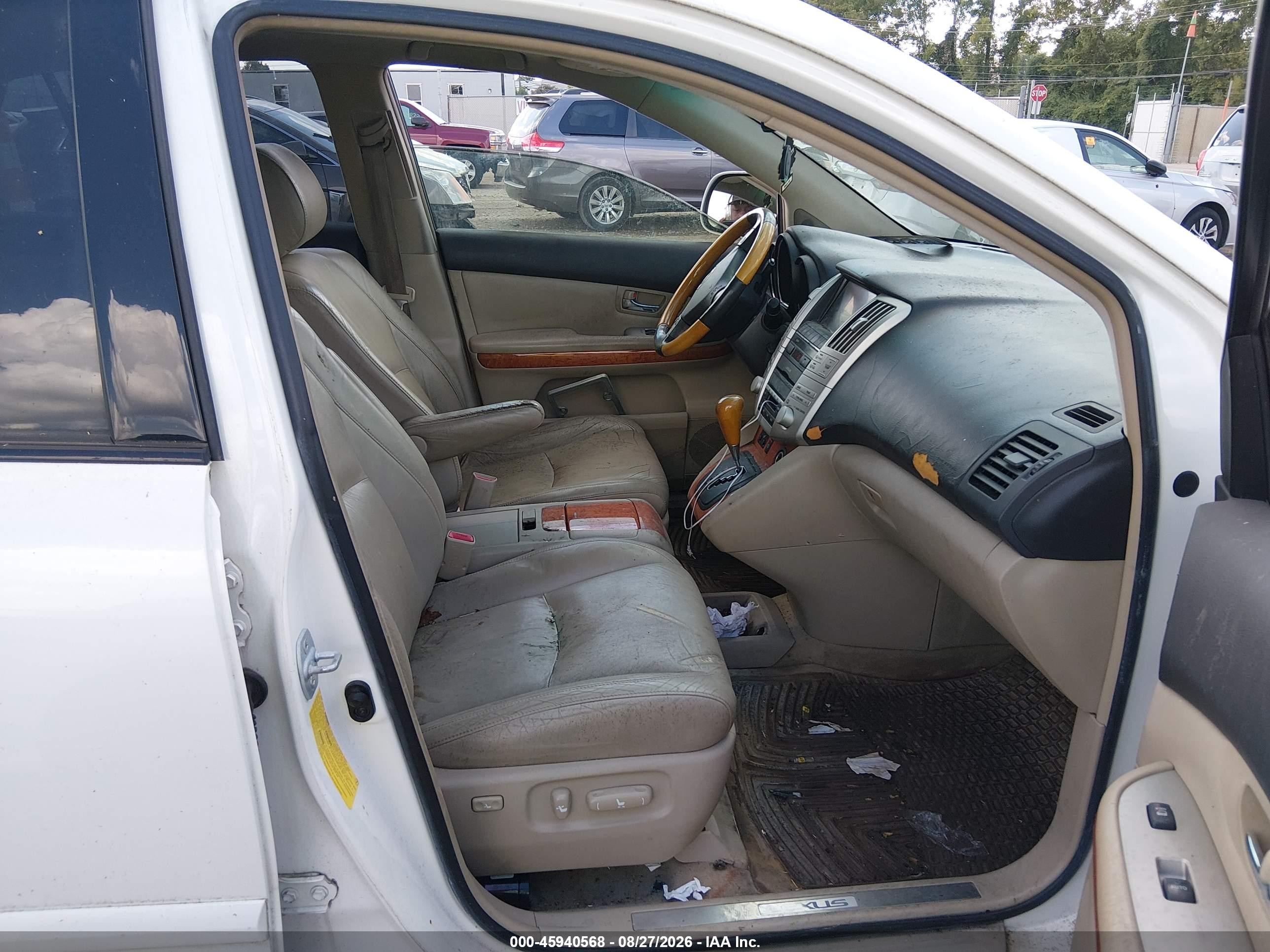 2007 Lexus Rx 400h   White vin: JTJHW31U472015469