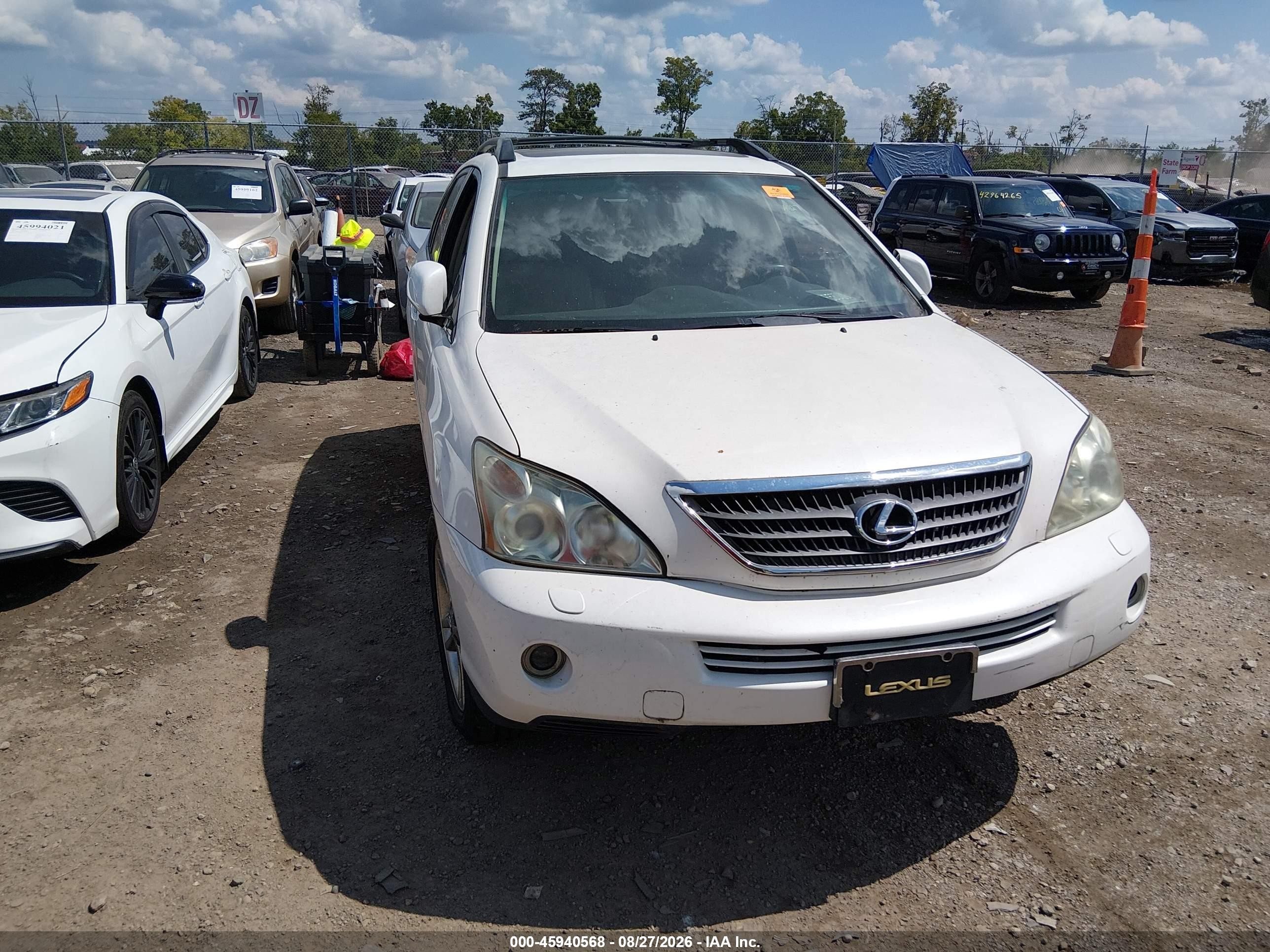 2007 Lexus Rx 400h   White vin: JTJHW31U472015469