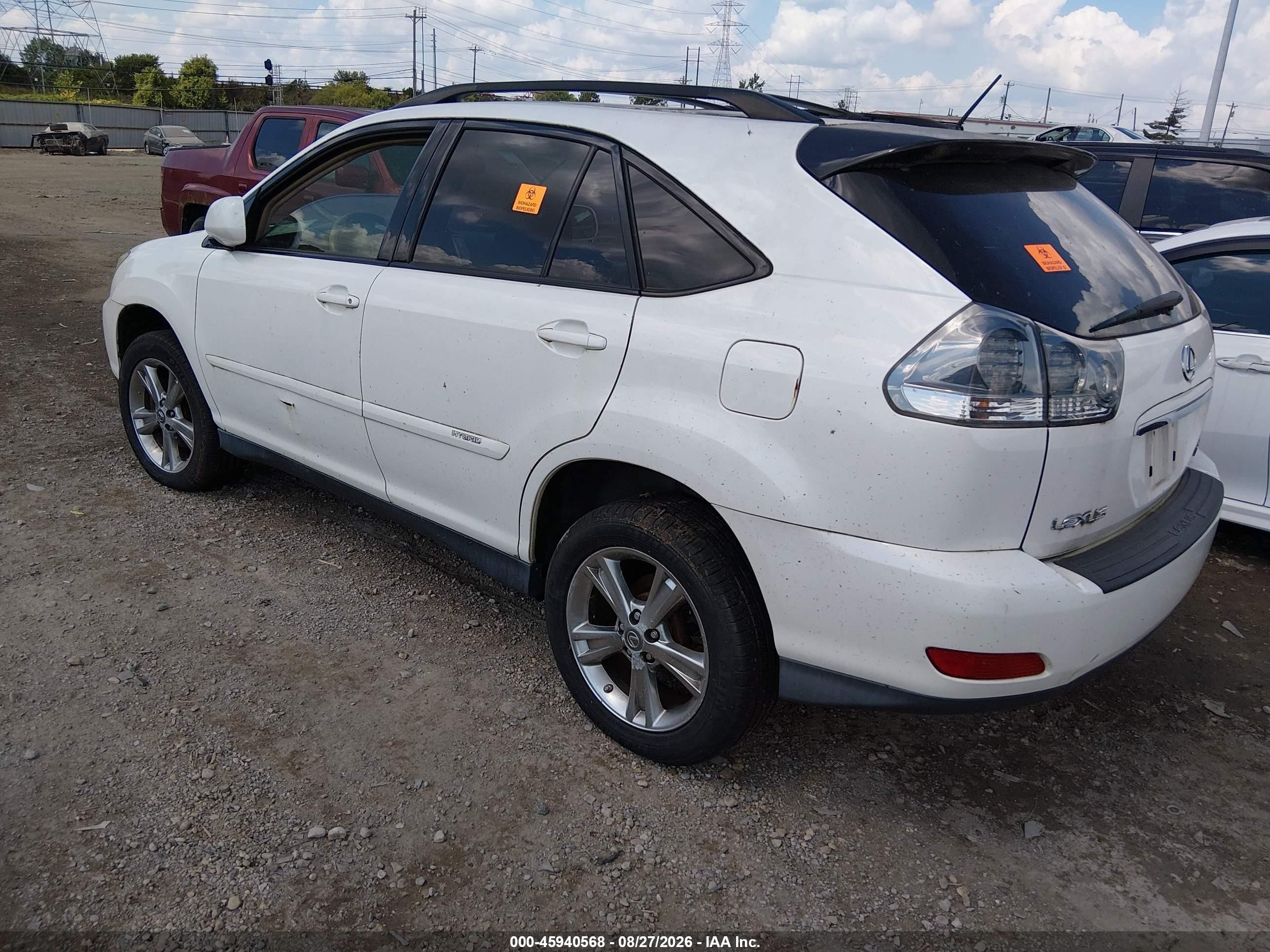 2007 Lexus Rx 400h   White vin: JTJHW31U472015469