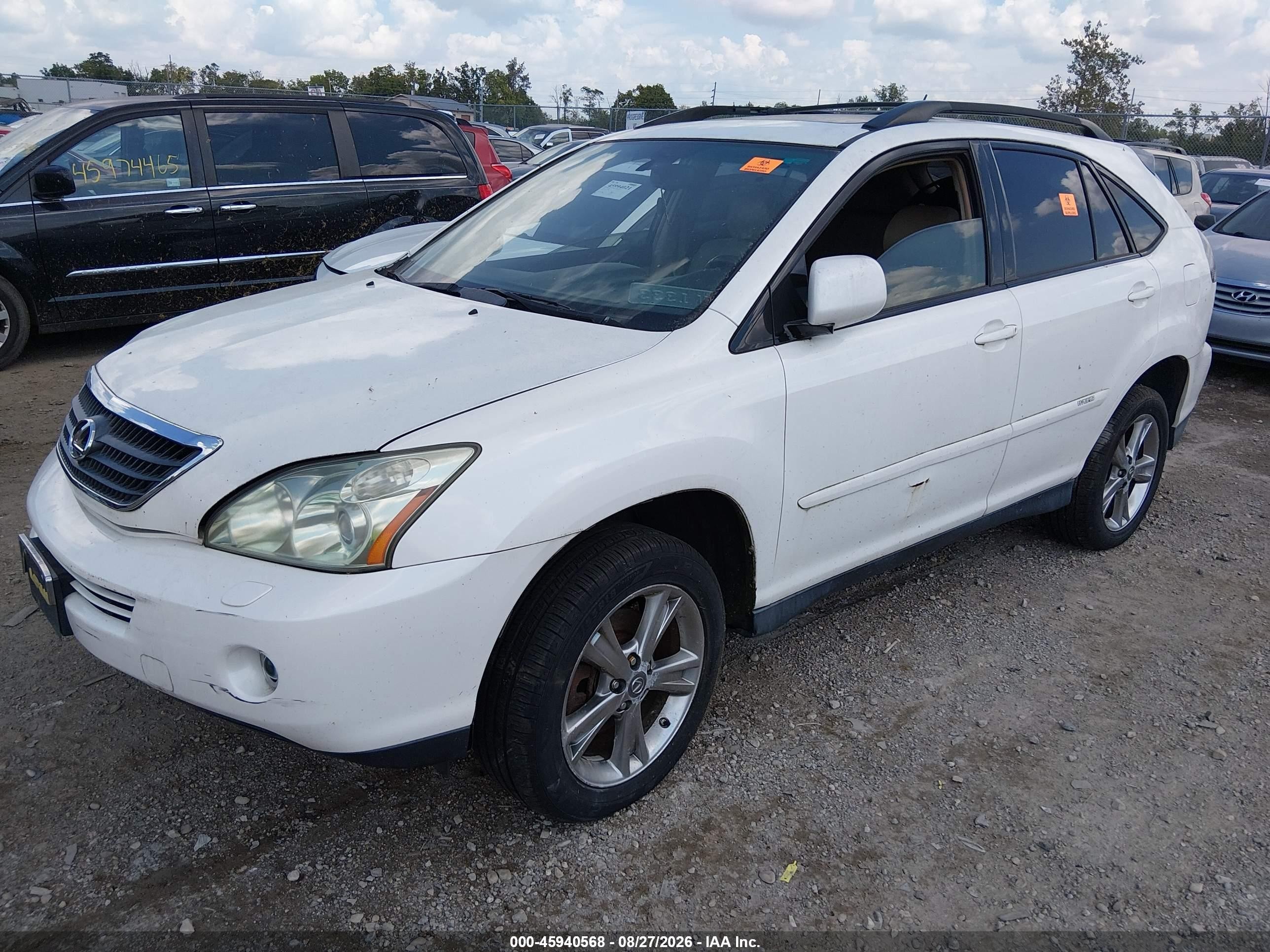 2007 Lexus Rx 400h   White vin: JTJHW31U472015469