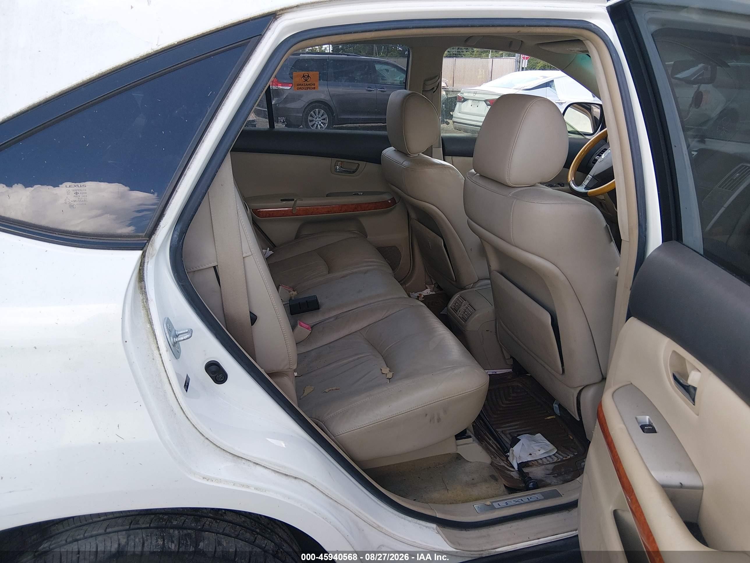 2007 Lexus Rx 400h   White vin: JTJHW31U472015469