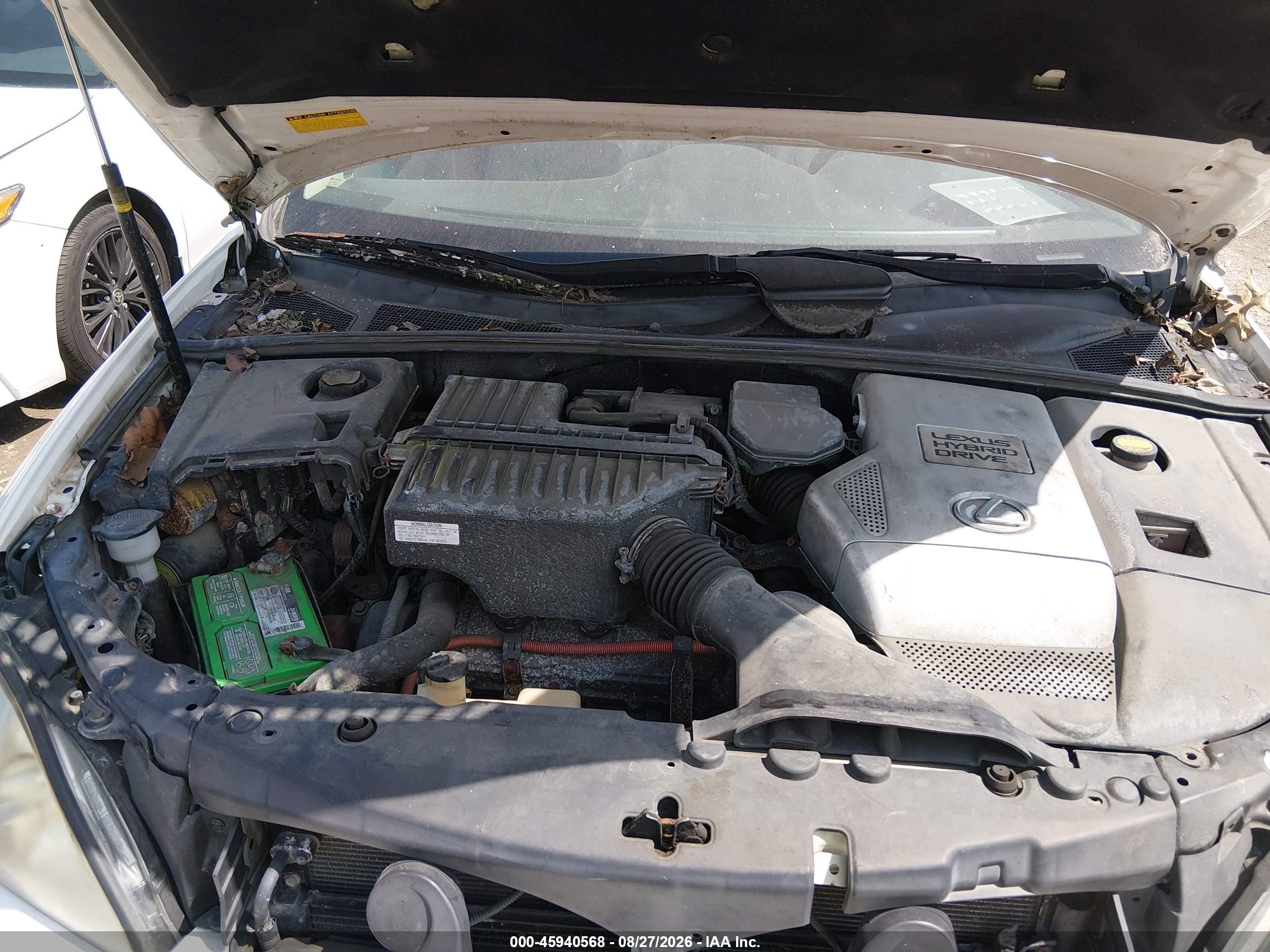2007 Lexus Rx 400h   White vin: JTJHW31U472015469