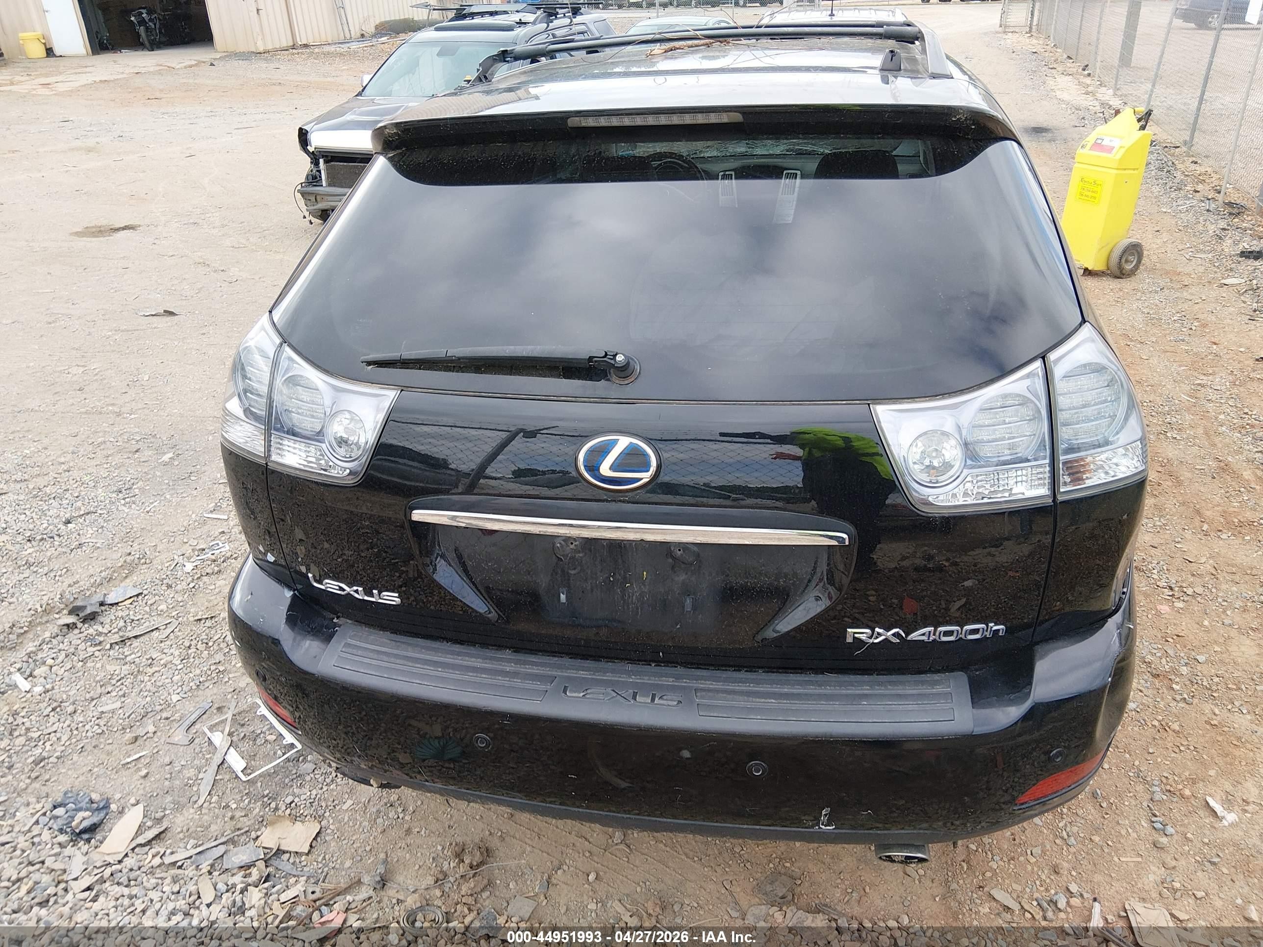 2008 Lexus Rx 400h   Black vin: JTJHW31U582855519