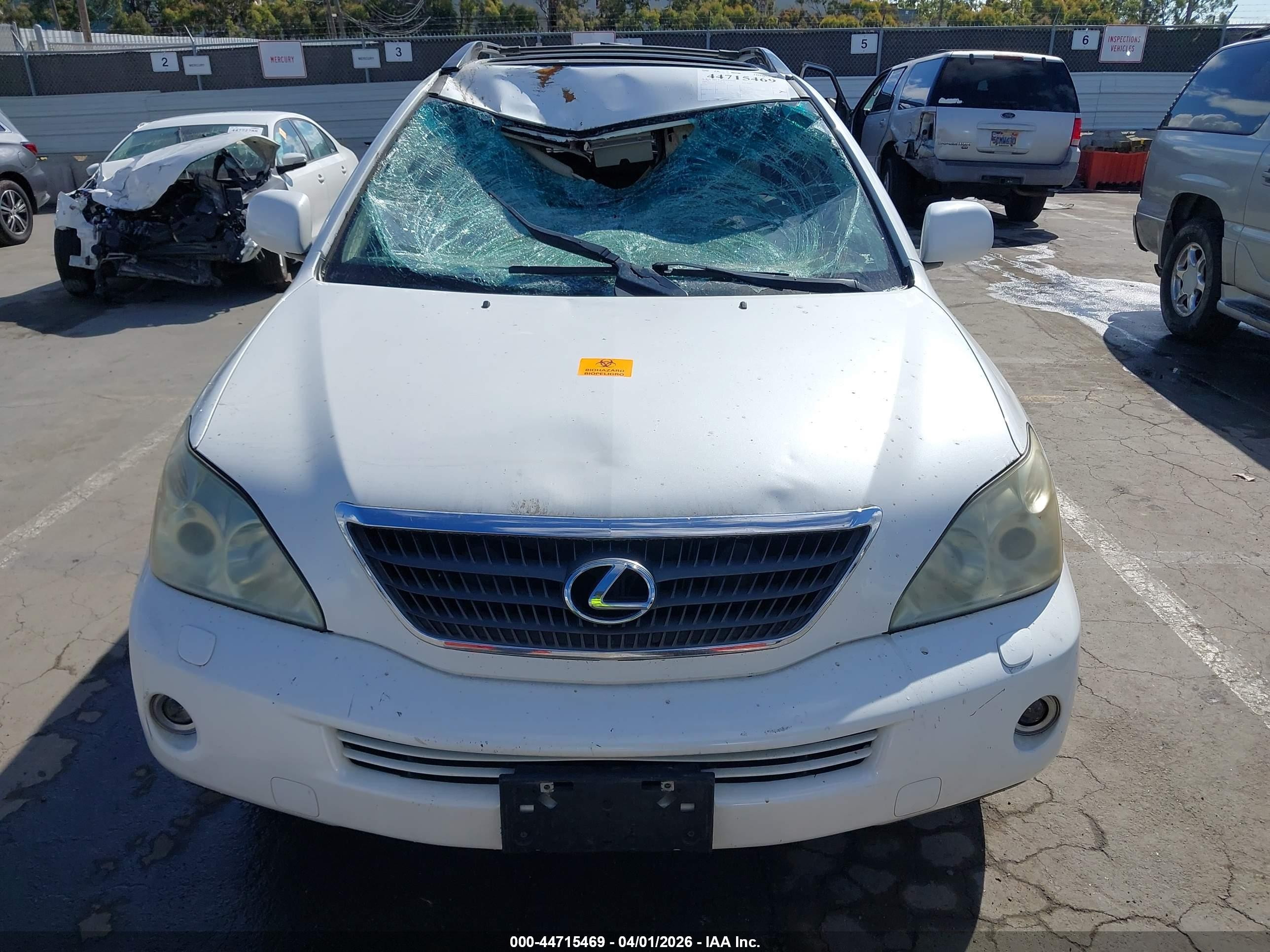 2006 Lexus Rx 400h   White vin: JTJHW31U760042160