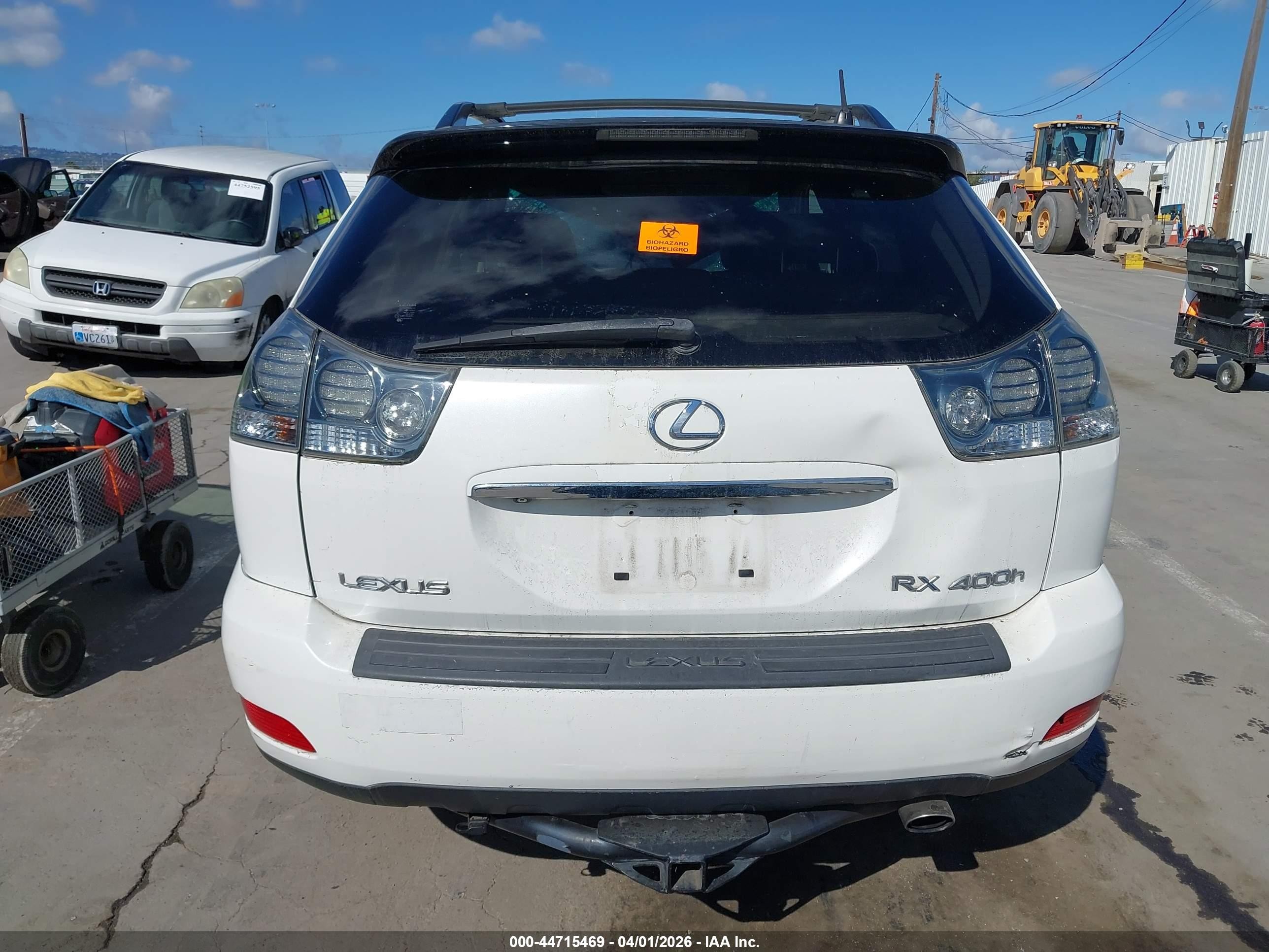 2006 Lexus Rx 400h   White vin: JTJHW31U760042160