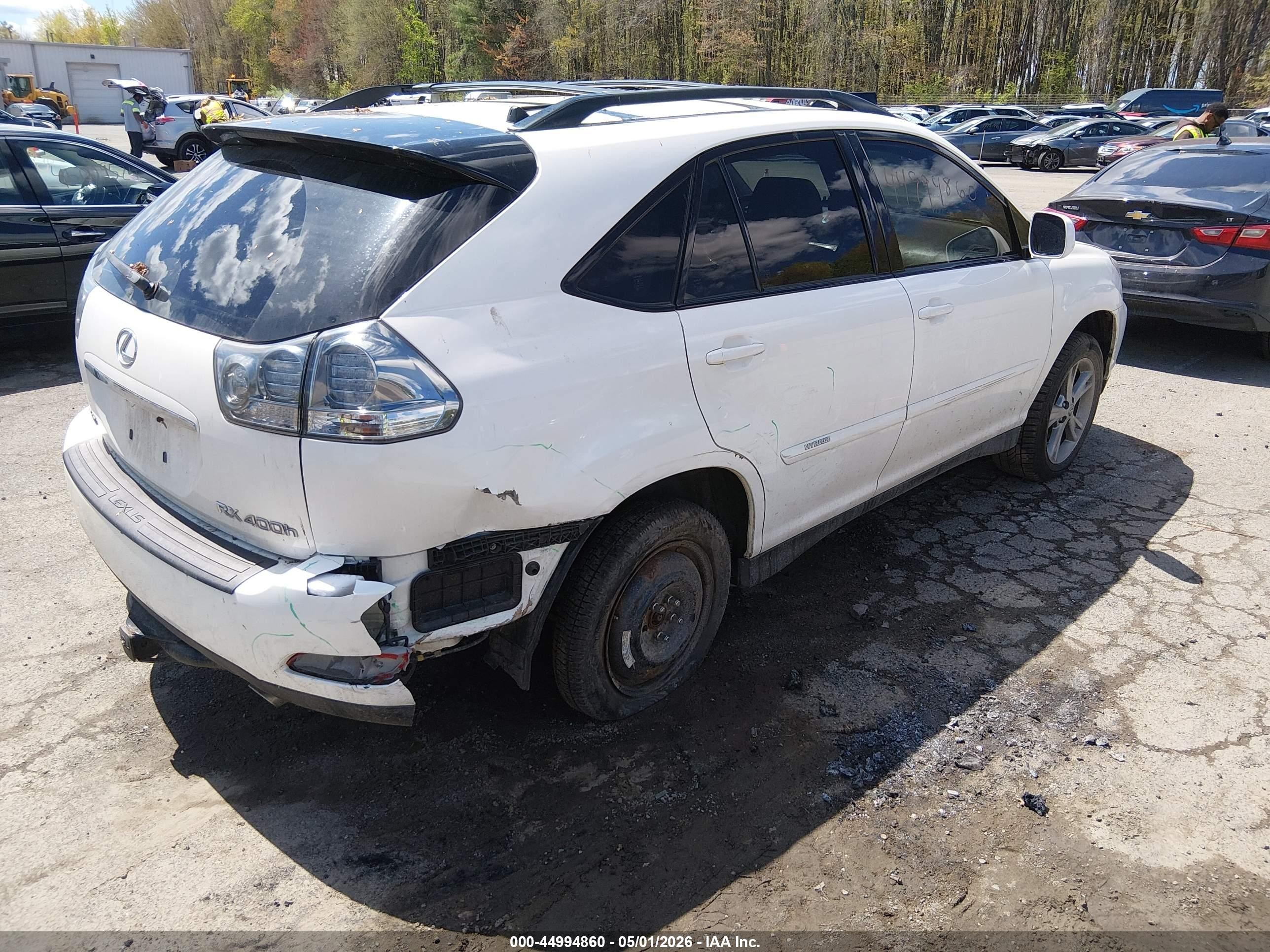 2007 Lexus Rx 400h   White vin: JTJHW31U772024957