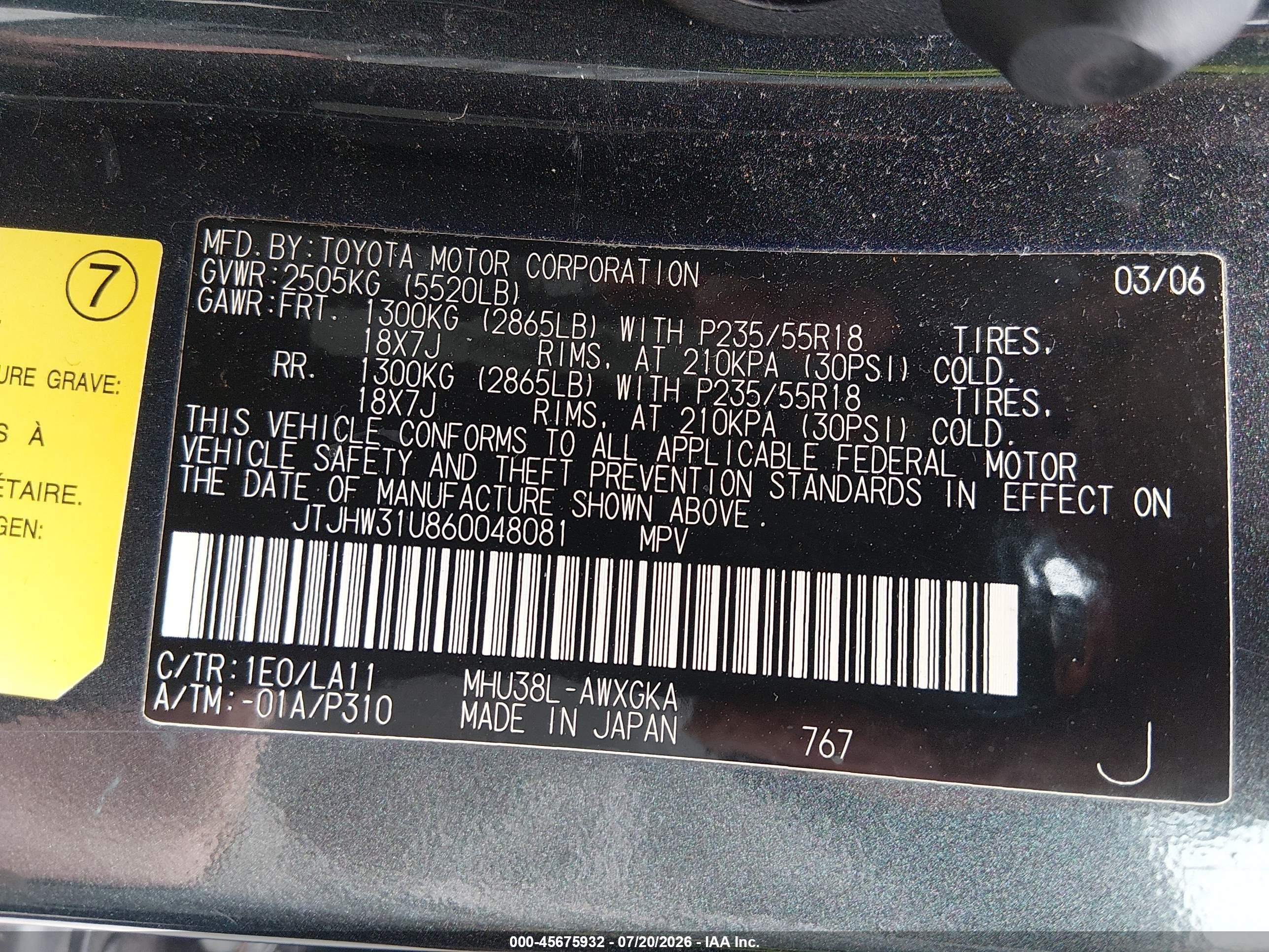 2006 Lexus Rx 400h   Gray vin: JTJHW31U860048081
