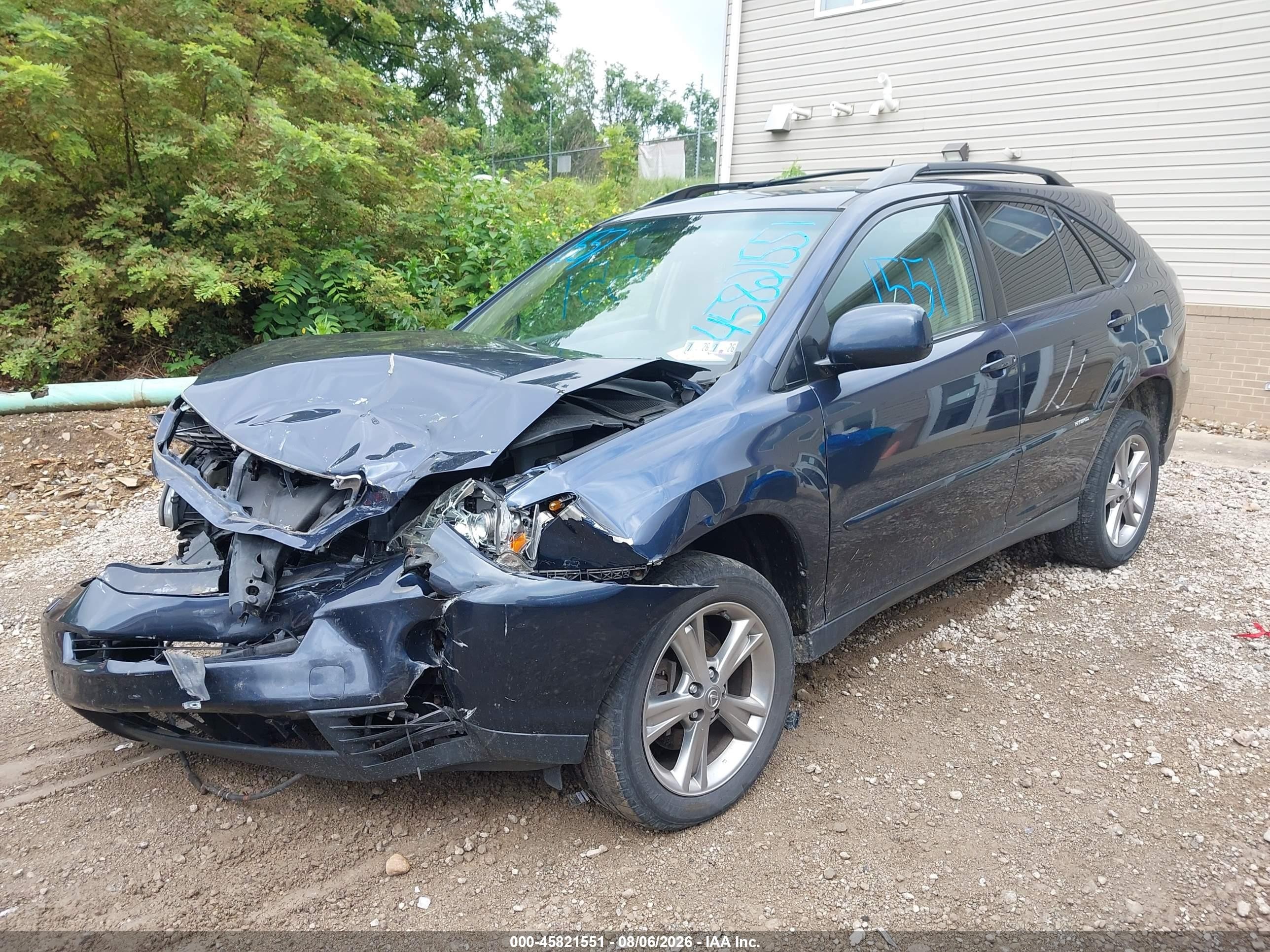 2007 Lexus Rx 400h   Blue vin: JTJHW31U972012504