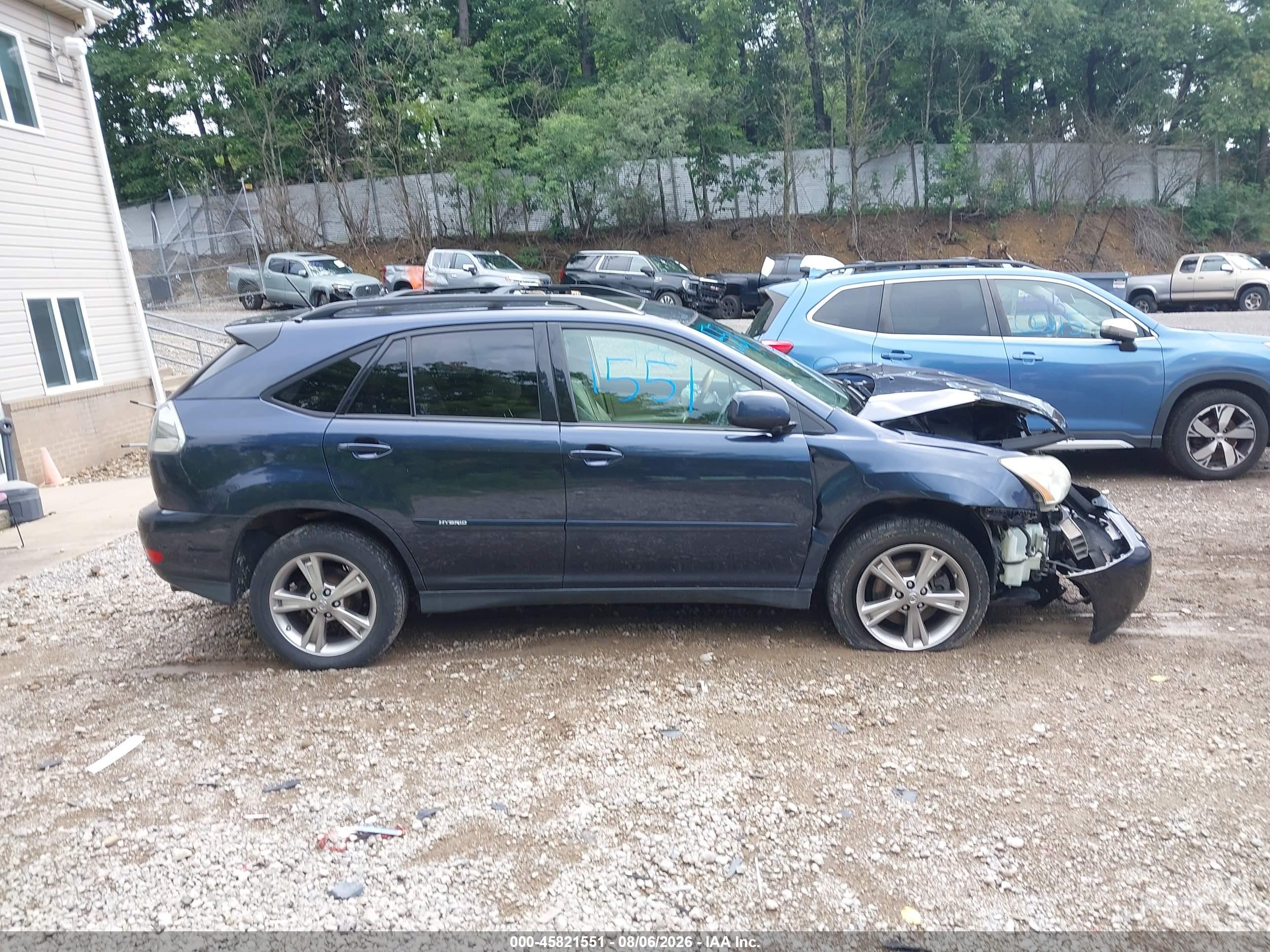 2007 Lexus Rx 400h   Blue vin: JTJHW31U972012504