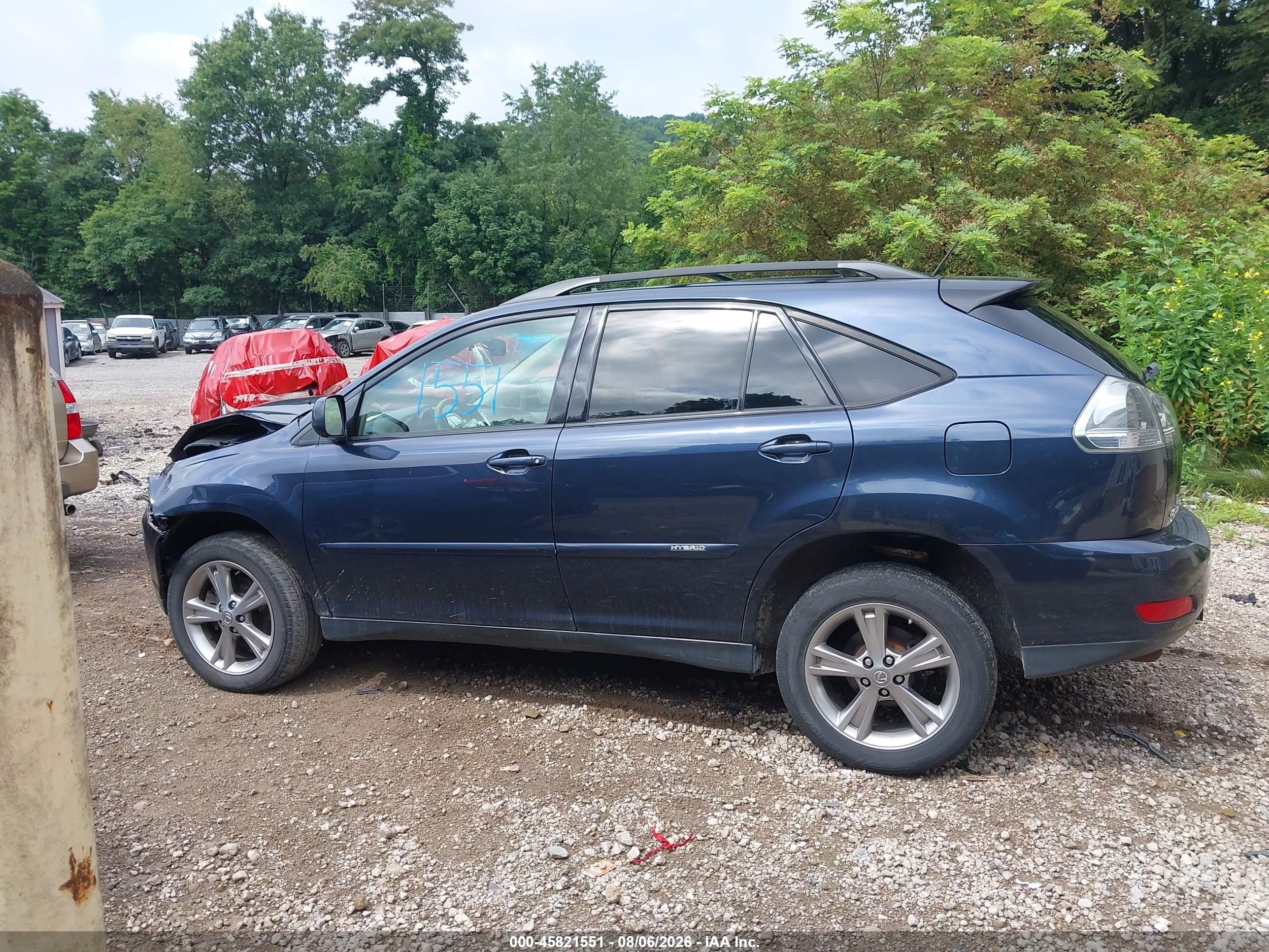 2007 Lexus Rx 400h   Blue vin: JTJHW31U972012504