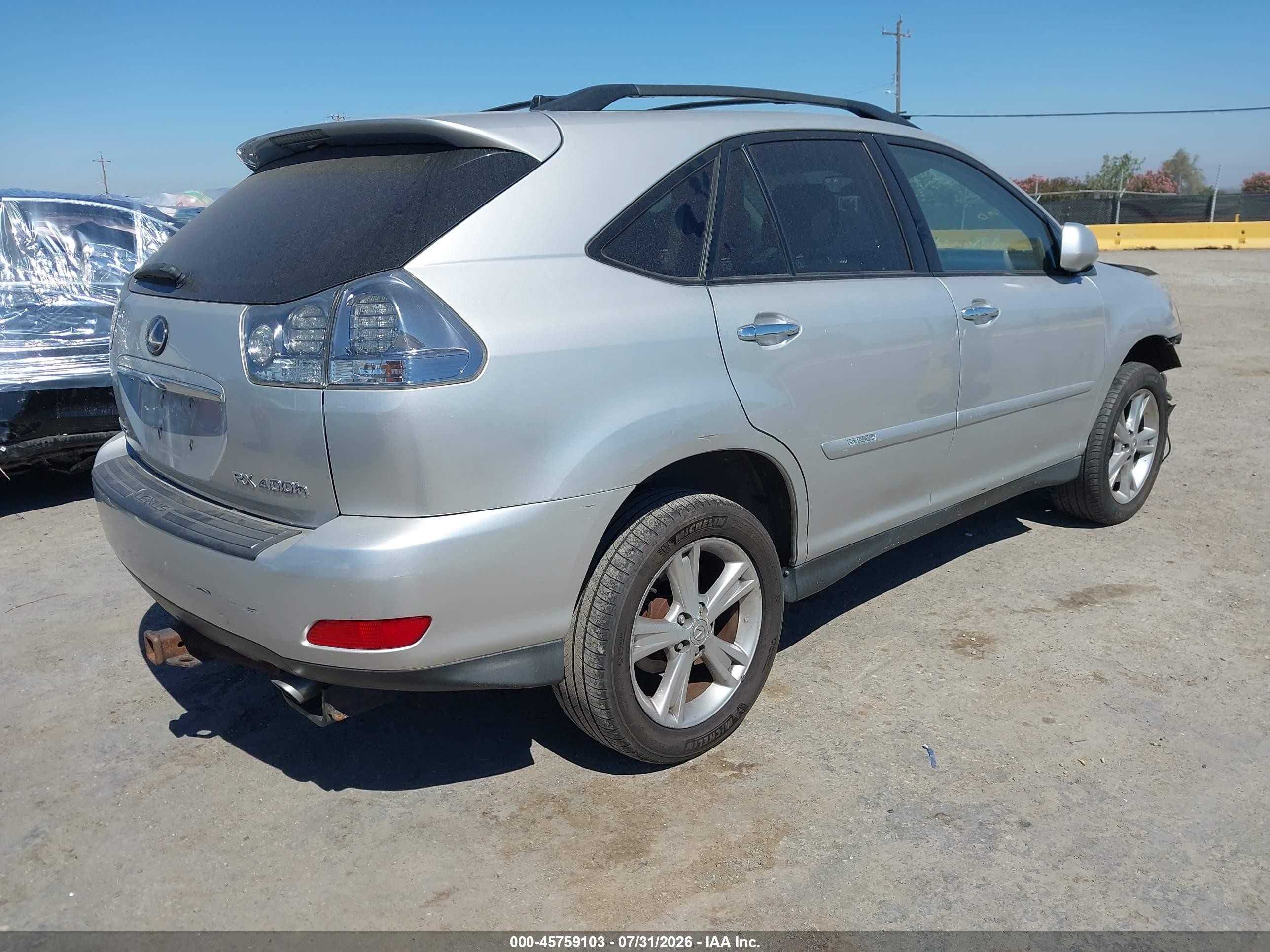 2008 Lexus Rx 400h   Silver vin: JTJHW31U982854485