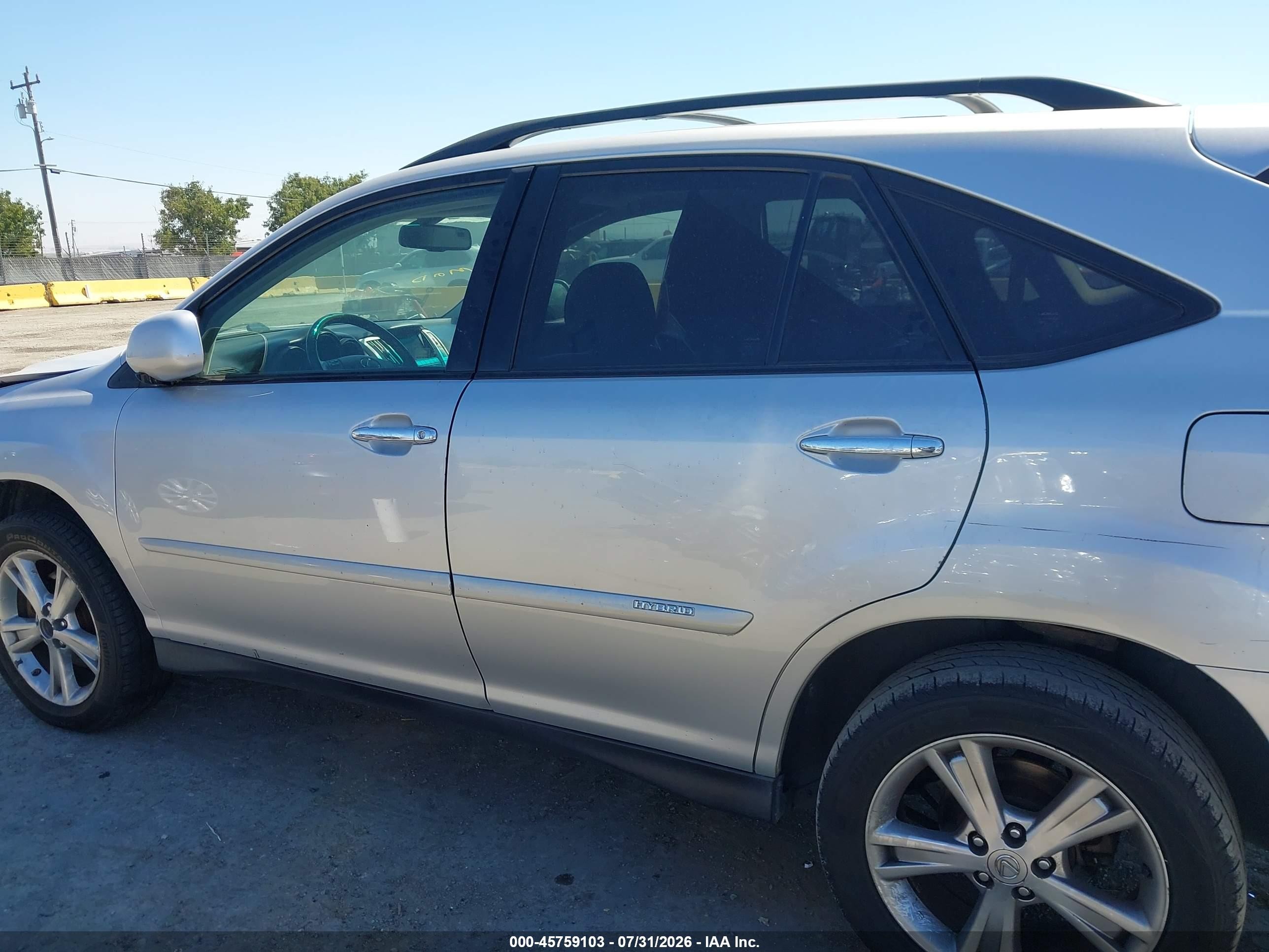 2008 Lexus Rx 400h   Silver vin: JTJHW31U982854485