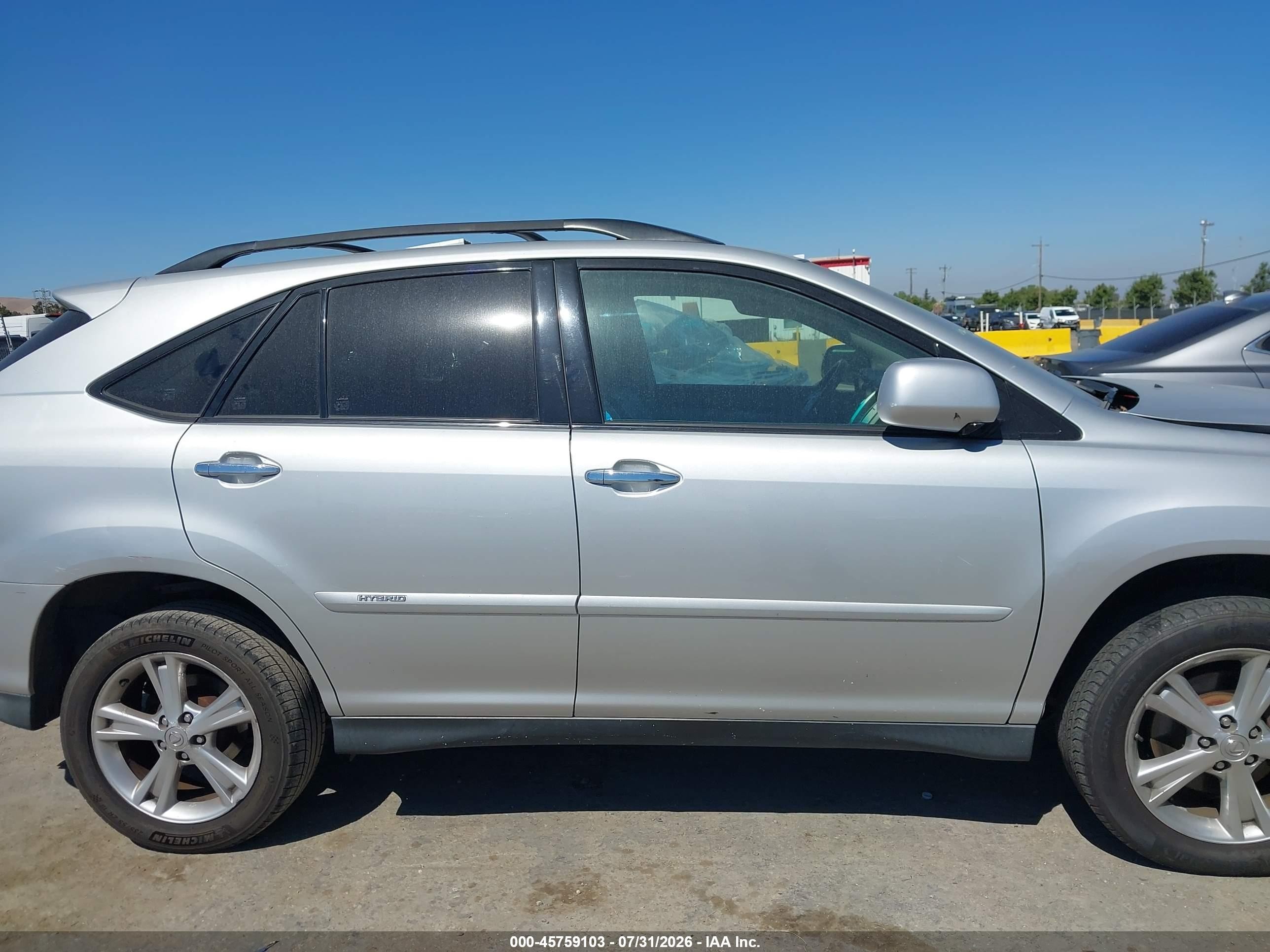 2008 Lexus Rx 400h   Silver vin: JTJHW31U982854485