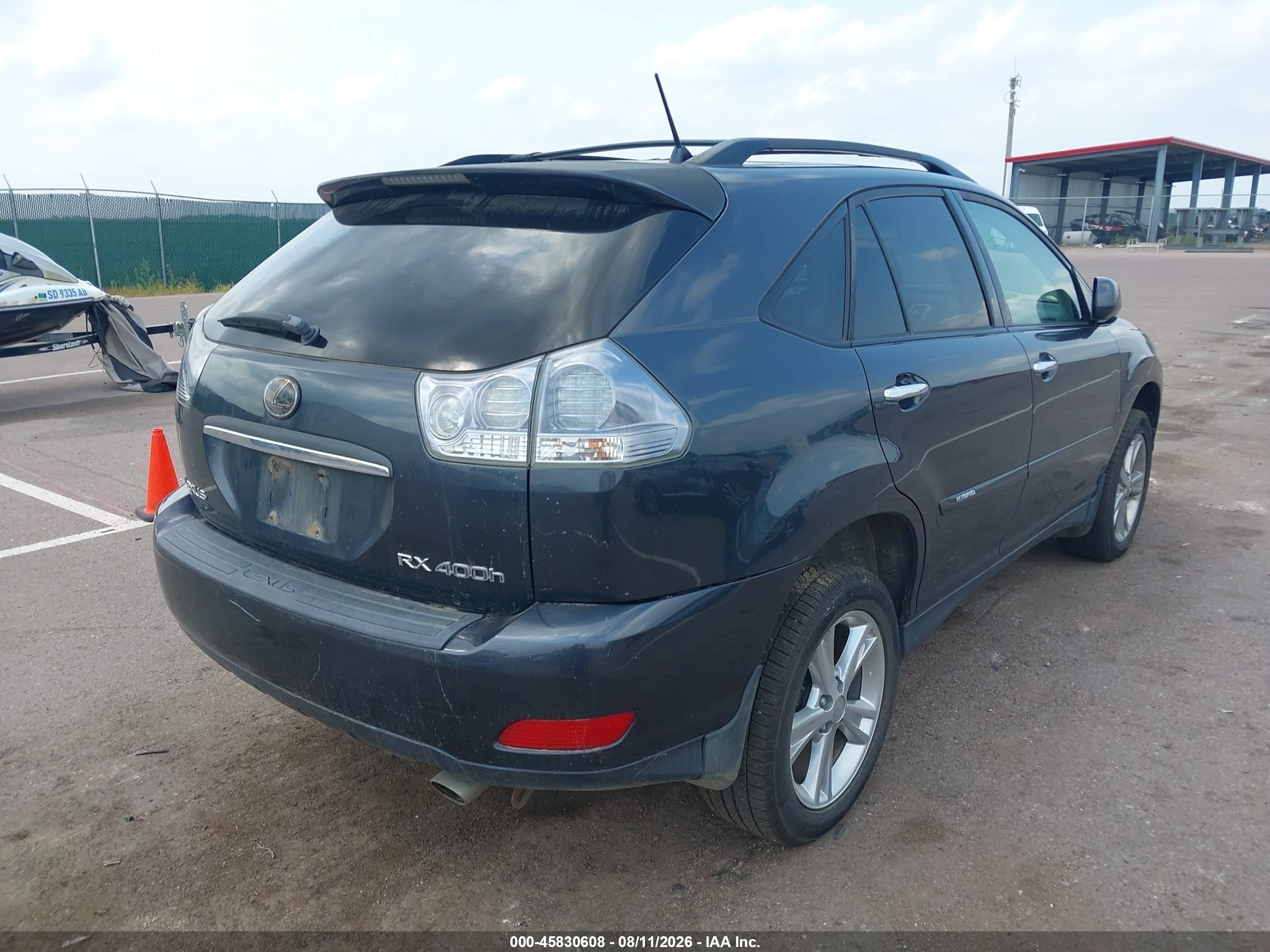 2008 Lexus Rx 400h   Black vin: JTJHW31U982863140