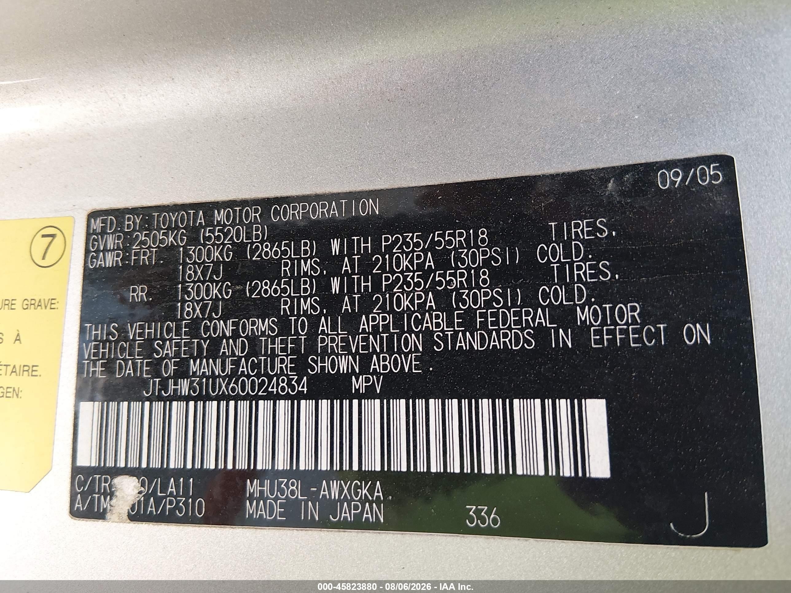 2006 Lexus Rx 400h   Silver vin: JTJHW31UX60024834