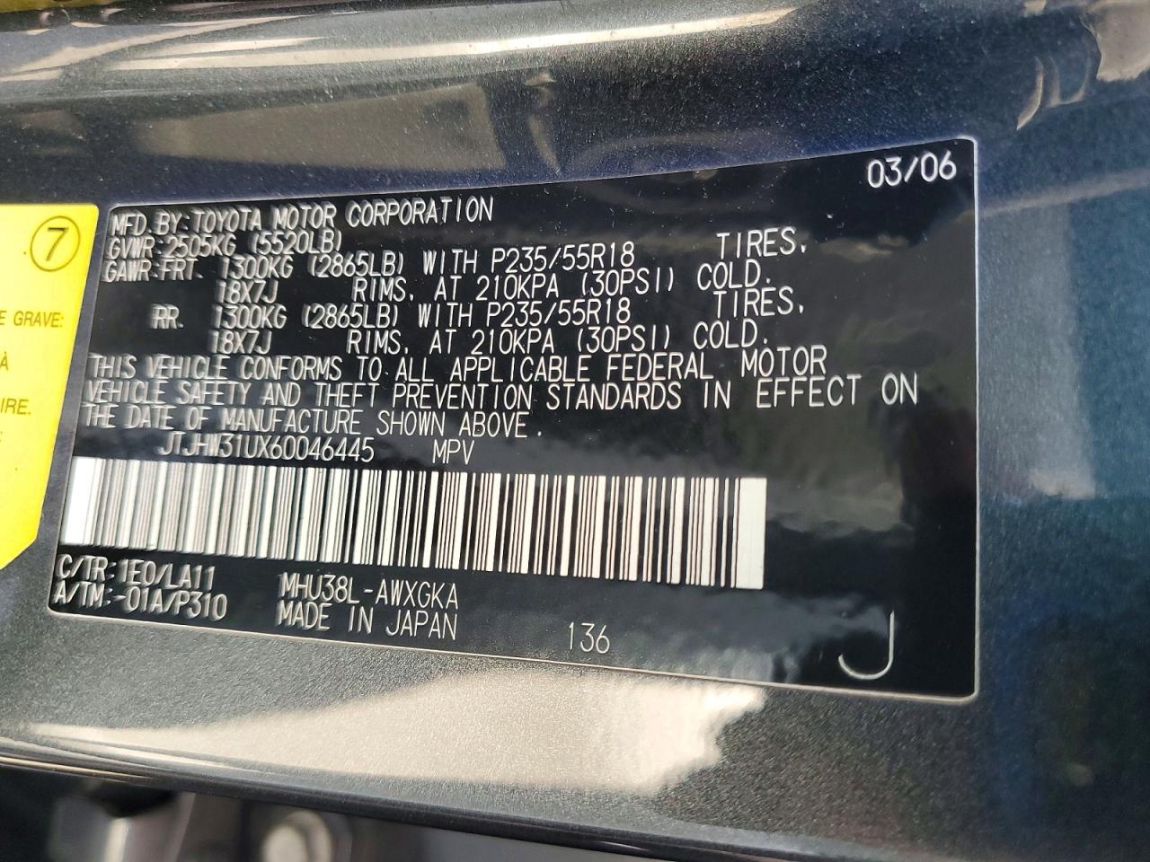 2006 Lexus Rx 400 Gray vin: JTJHW31UX60046445