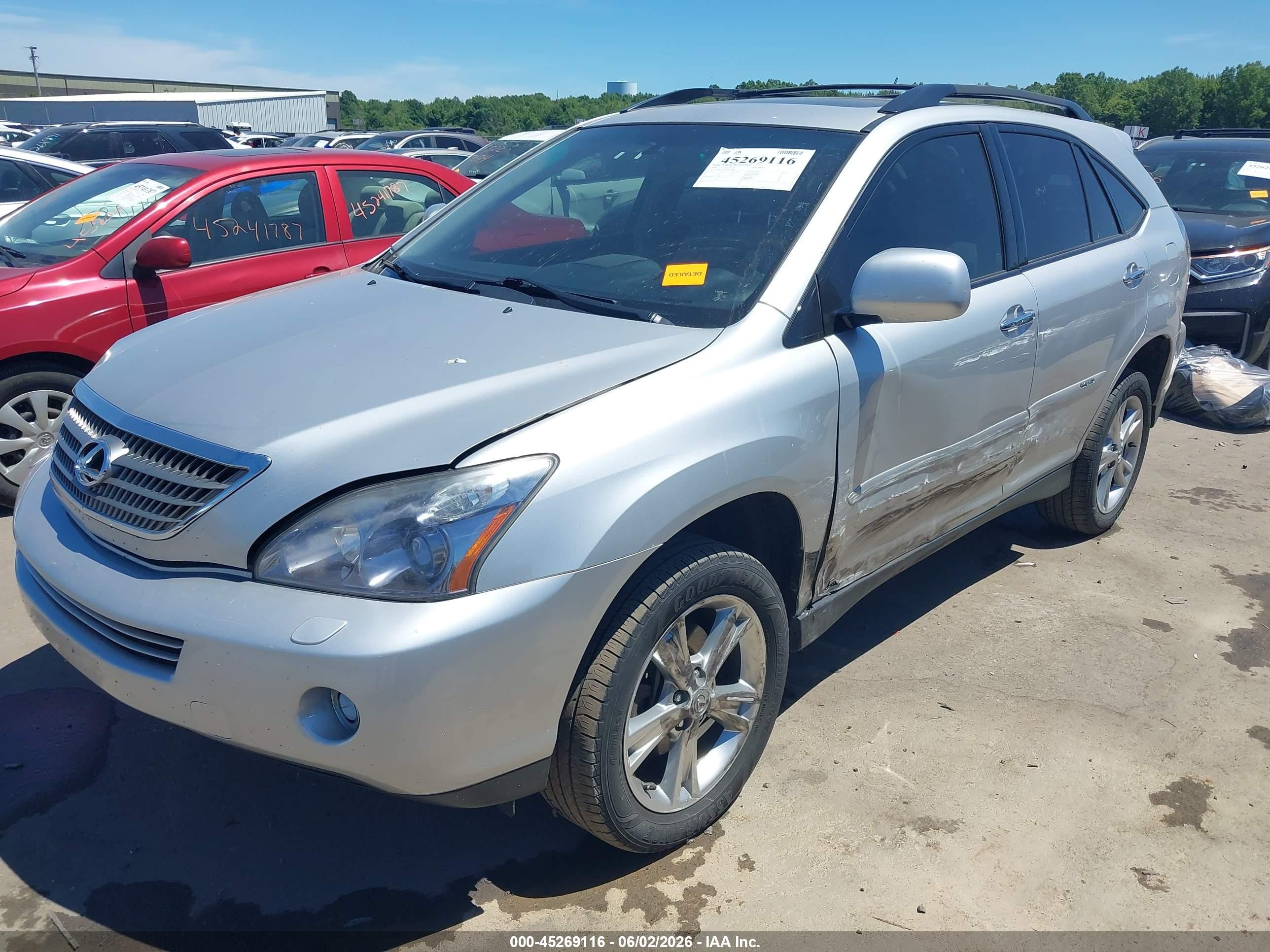 2008 Lexus Rx 400h Silver vin: JTJHW31UX82041088