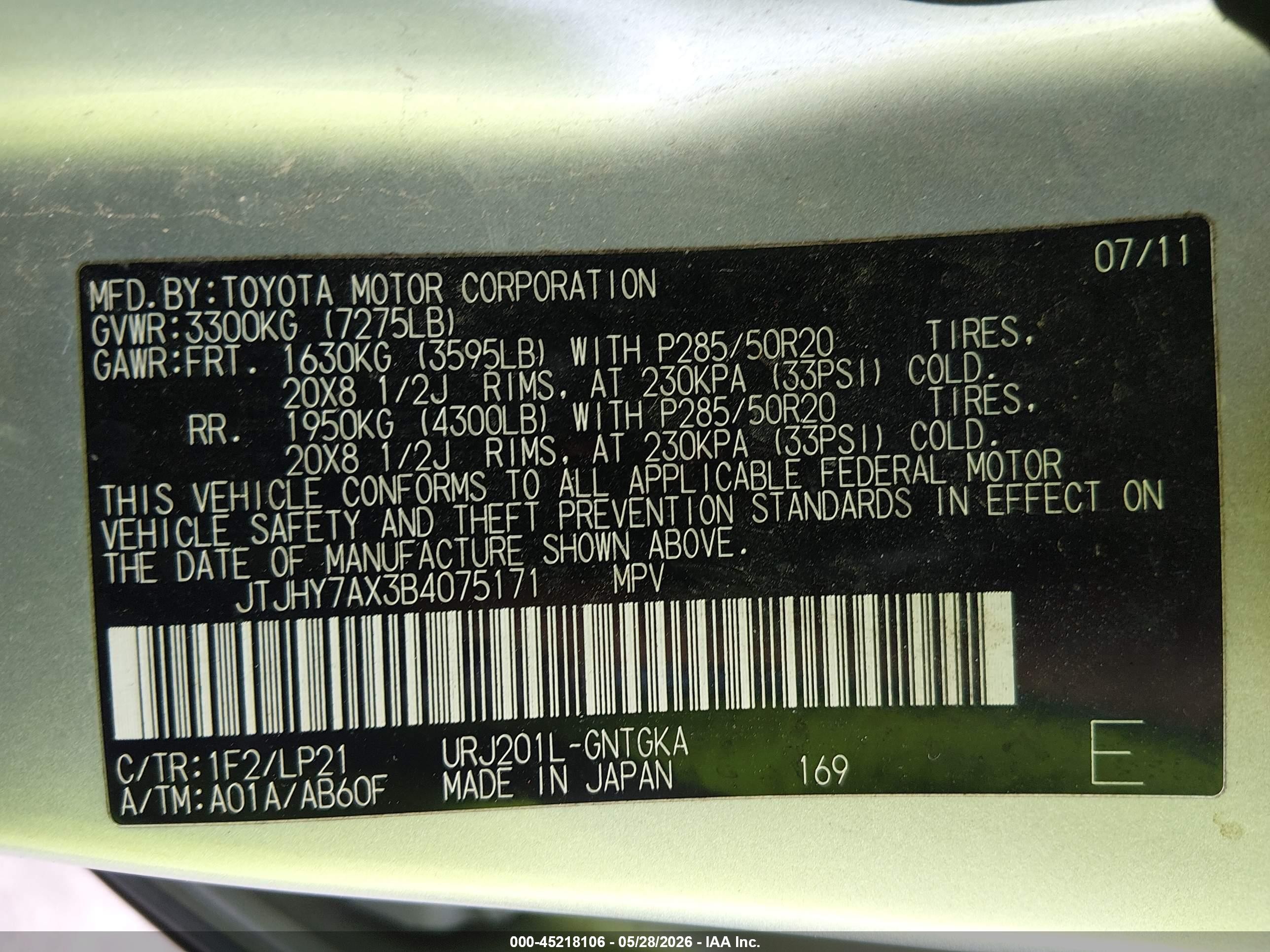 2011 Lexus Lx 570 Silver vin: JTJHY7AX3B4075171