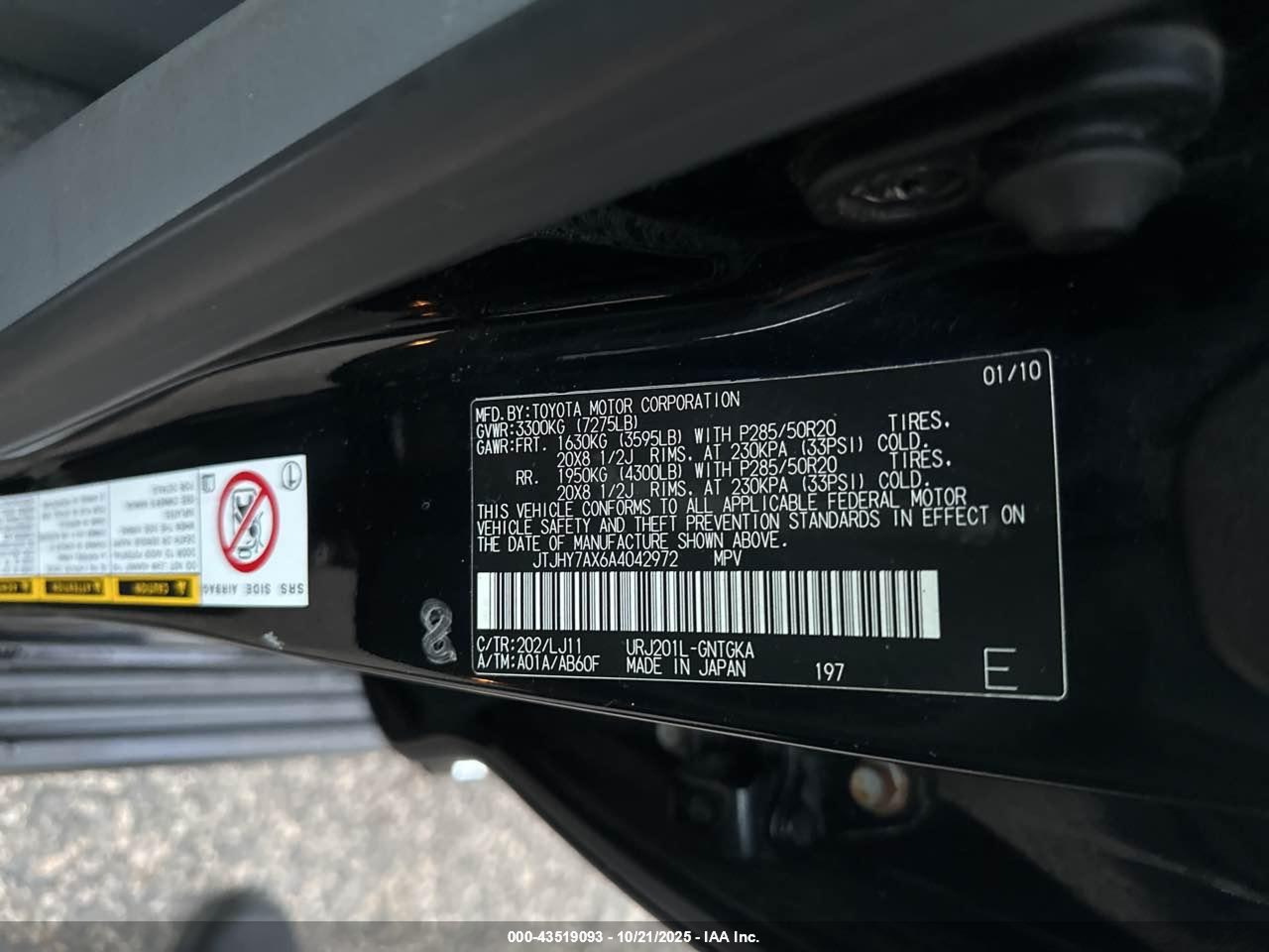 2010 Lexus Lx 570   Black vin: JTJHY7AX6A4042972