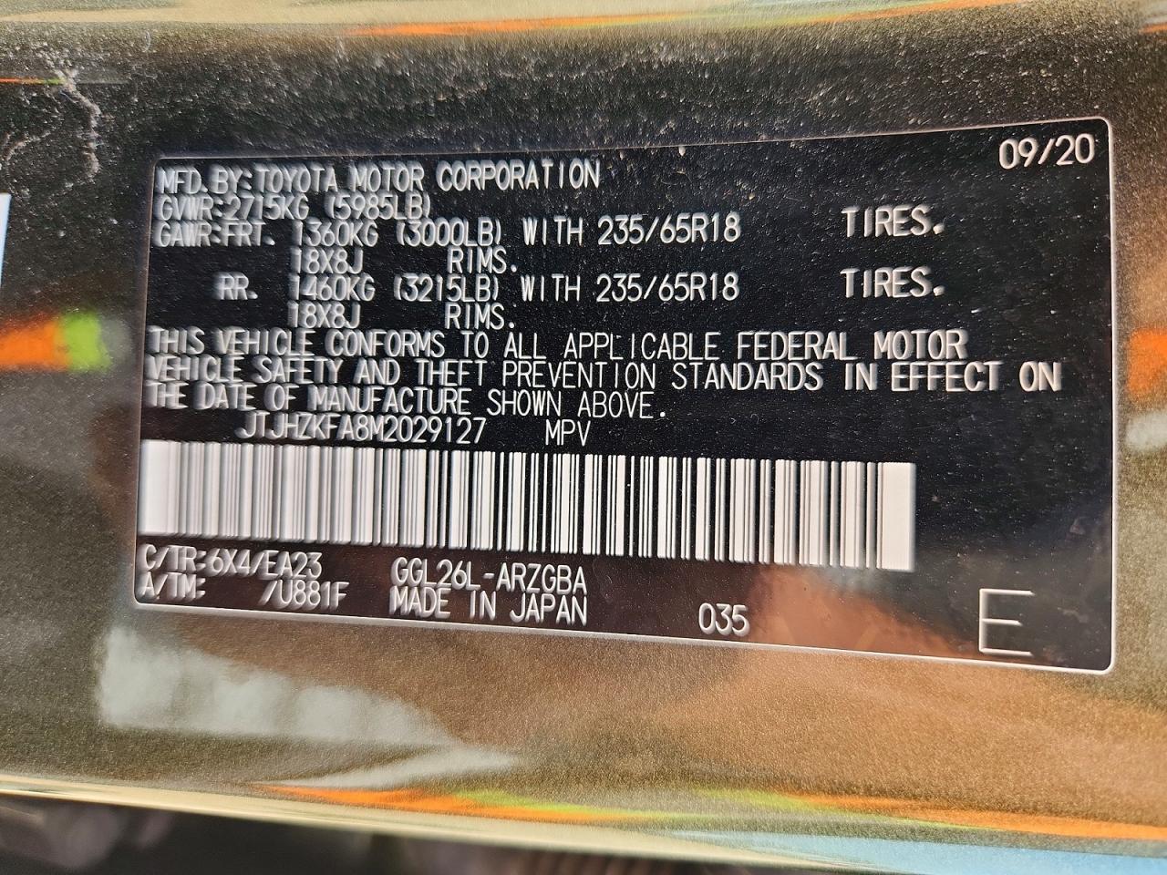 2021 Lexus Rx 350 L Green vin: JTJHZKFA8M2029127