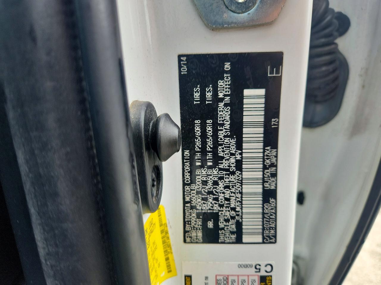 2015 Lexus Gx 460 Premium Белый vin: JTJJM7FX4F5097329