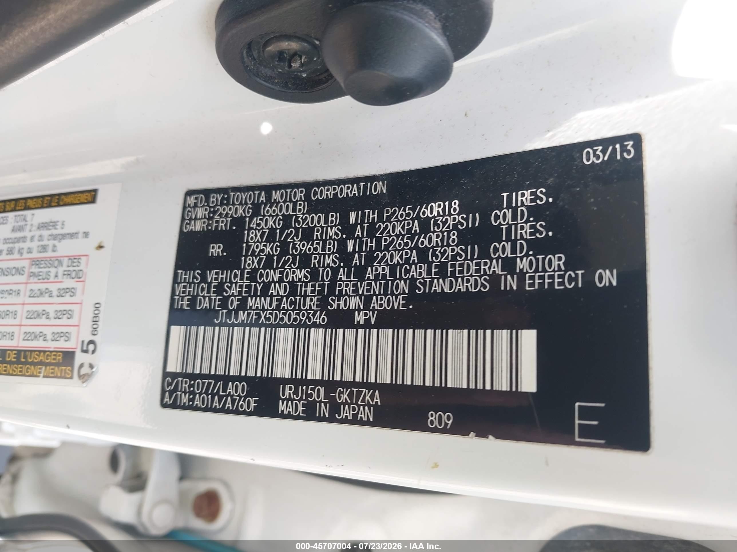 2013 Lexus Gx 460 Premium White vin: JTJJM7FX5D5059346