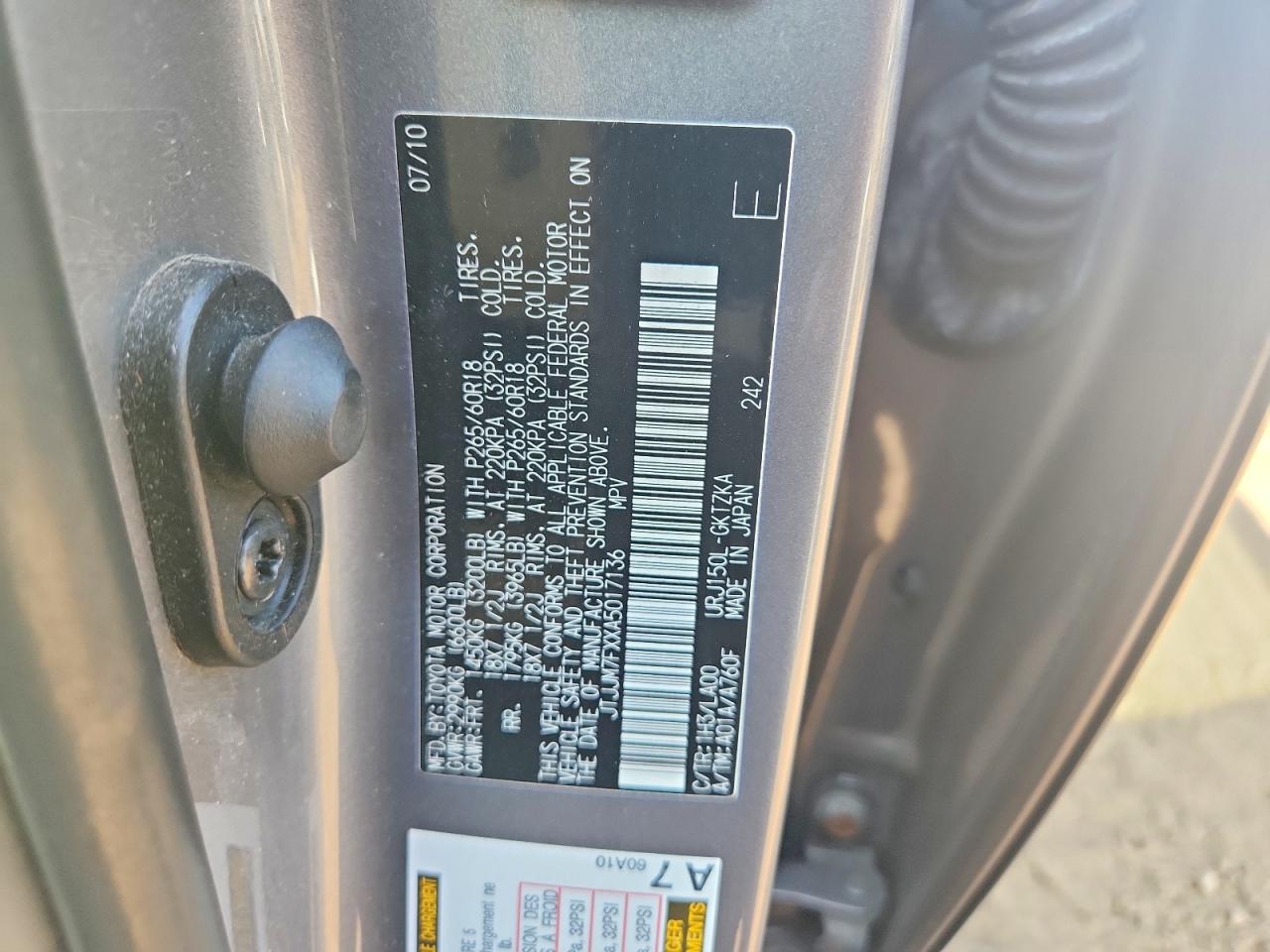 2010 Lexus Gx 460 Premium Gray vin: JTJJM7FXXA5017136