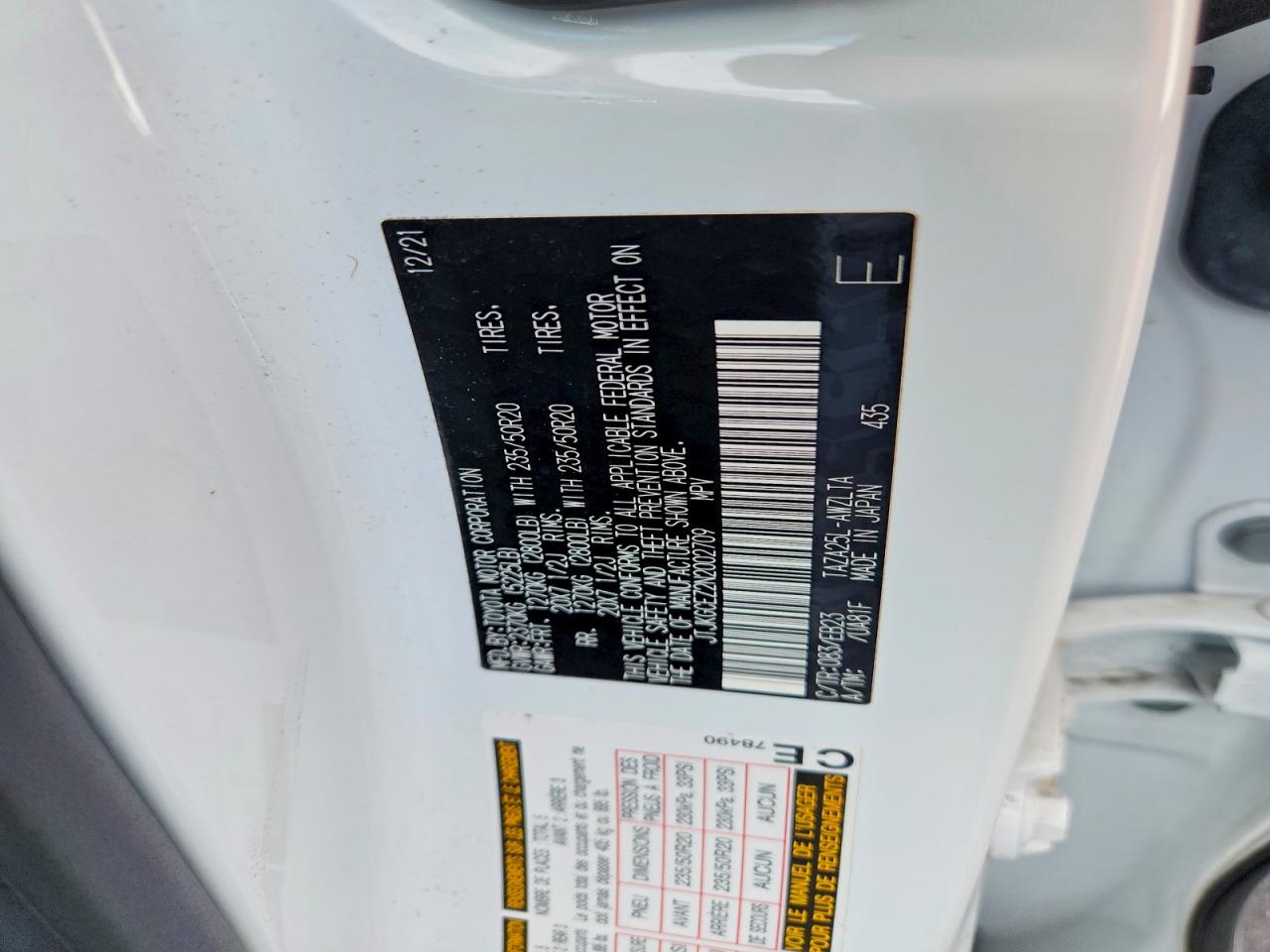 2022 Lexus Nx 350 White vin: JTJKGCEZ2N2002709