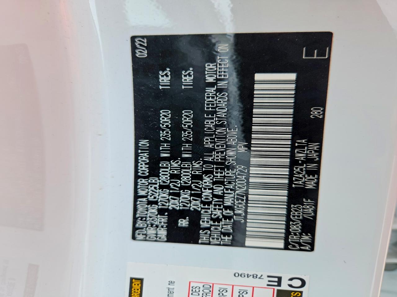 2022 Lexus Nx 350 White vin: JTJKGCEZ7N2004729