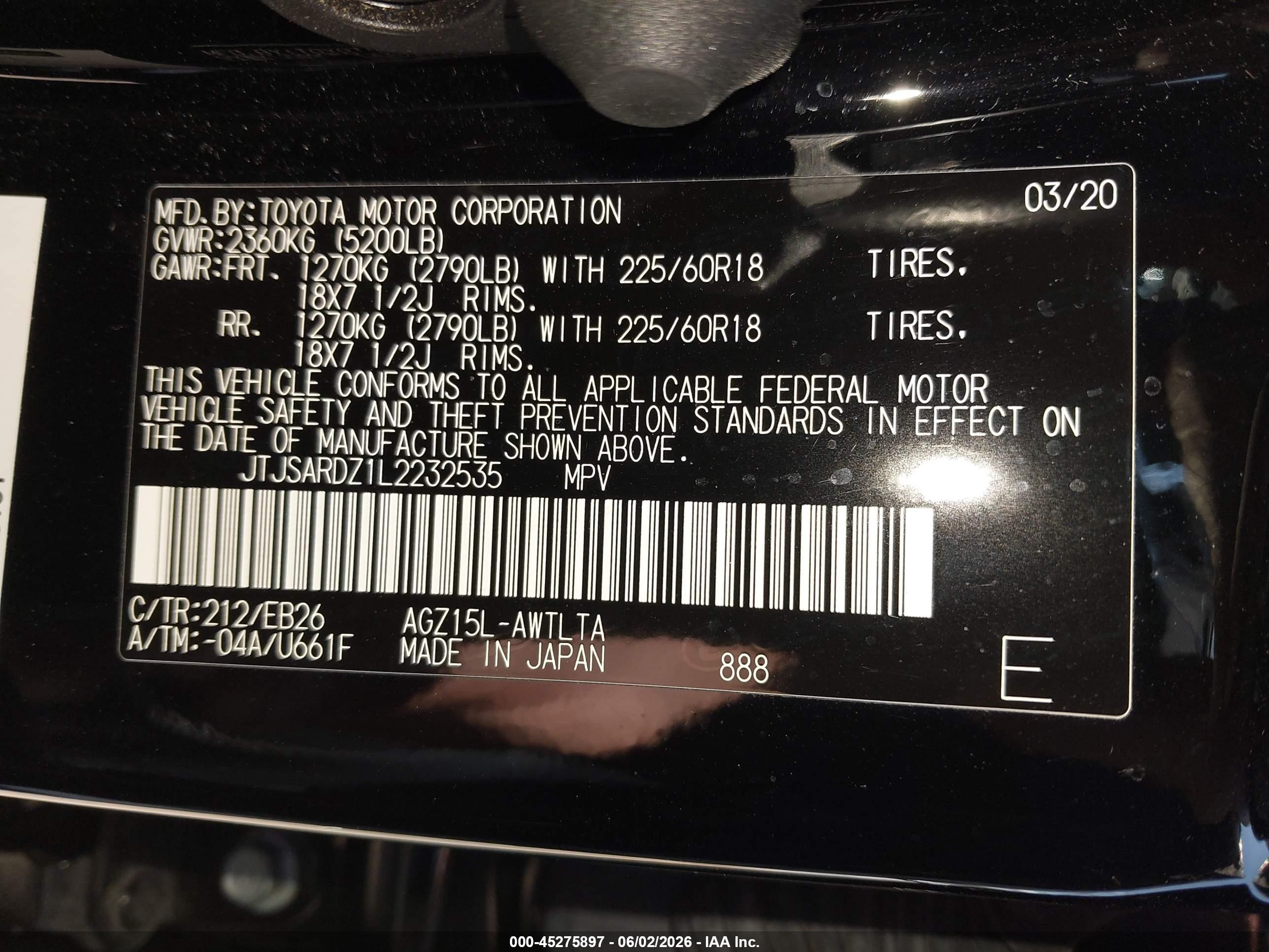 2020 Lexus Nx 300 F Sport Black vin: JTJSARDZ1L2232535
