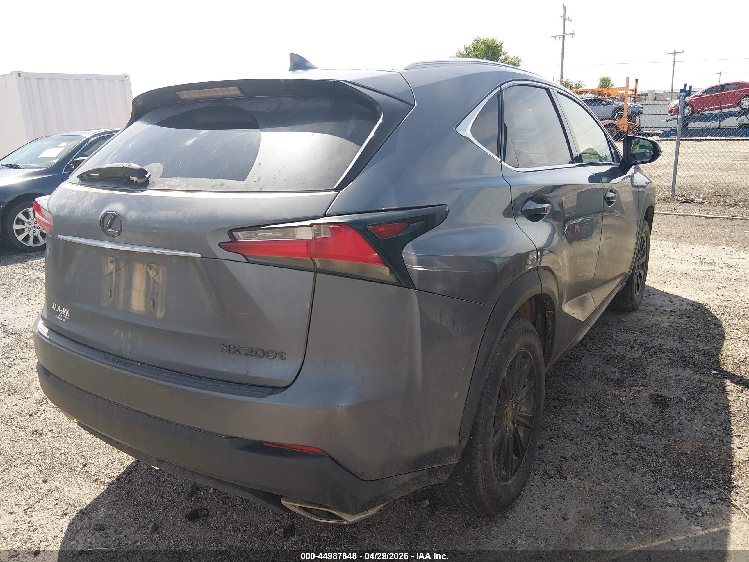 2015 Lexus Nx 200t   Серый vin: JTJYARBZ0F2001692