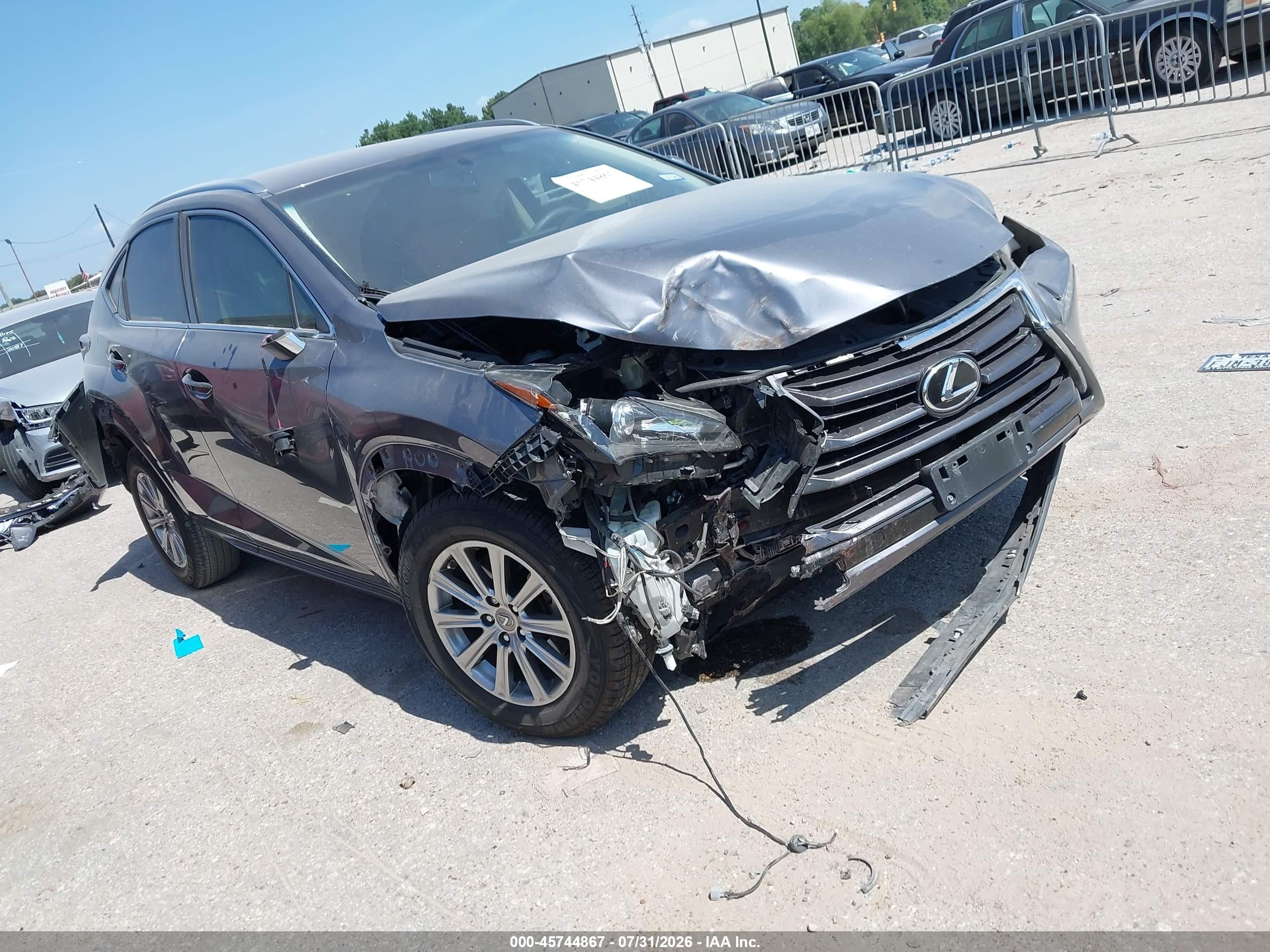 2015 Lexus Nx 200t   Серый vin: JTJYARBZ0F2002048