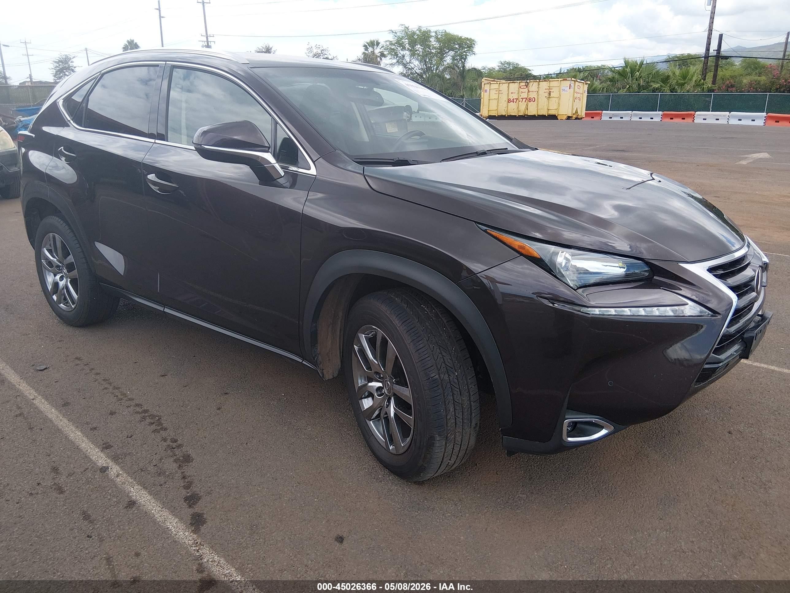 2015 Lexus Nx 200t F Sport Purple vin: JTJYARBZ0F2007556