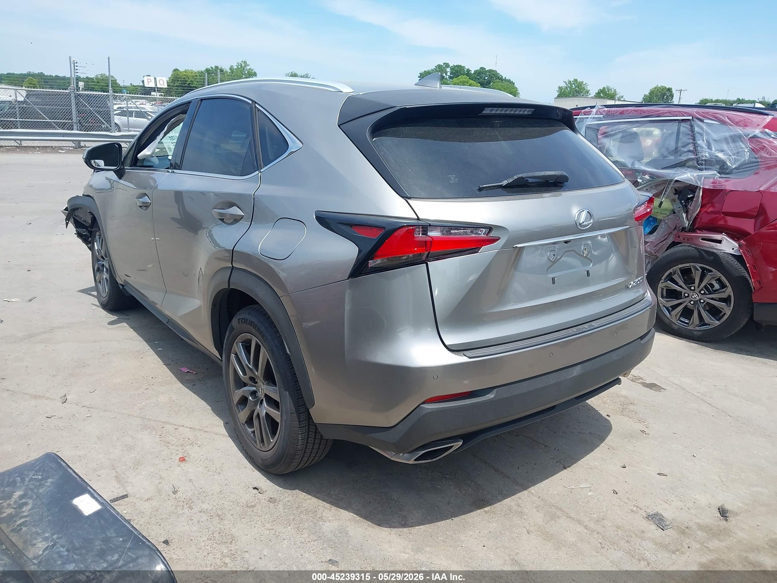 2015 Lexus Nx 200t   Gray vin: JTJYARBZ0F2008576