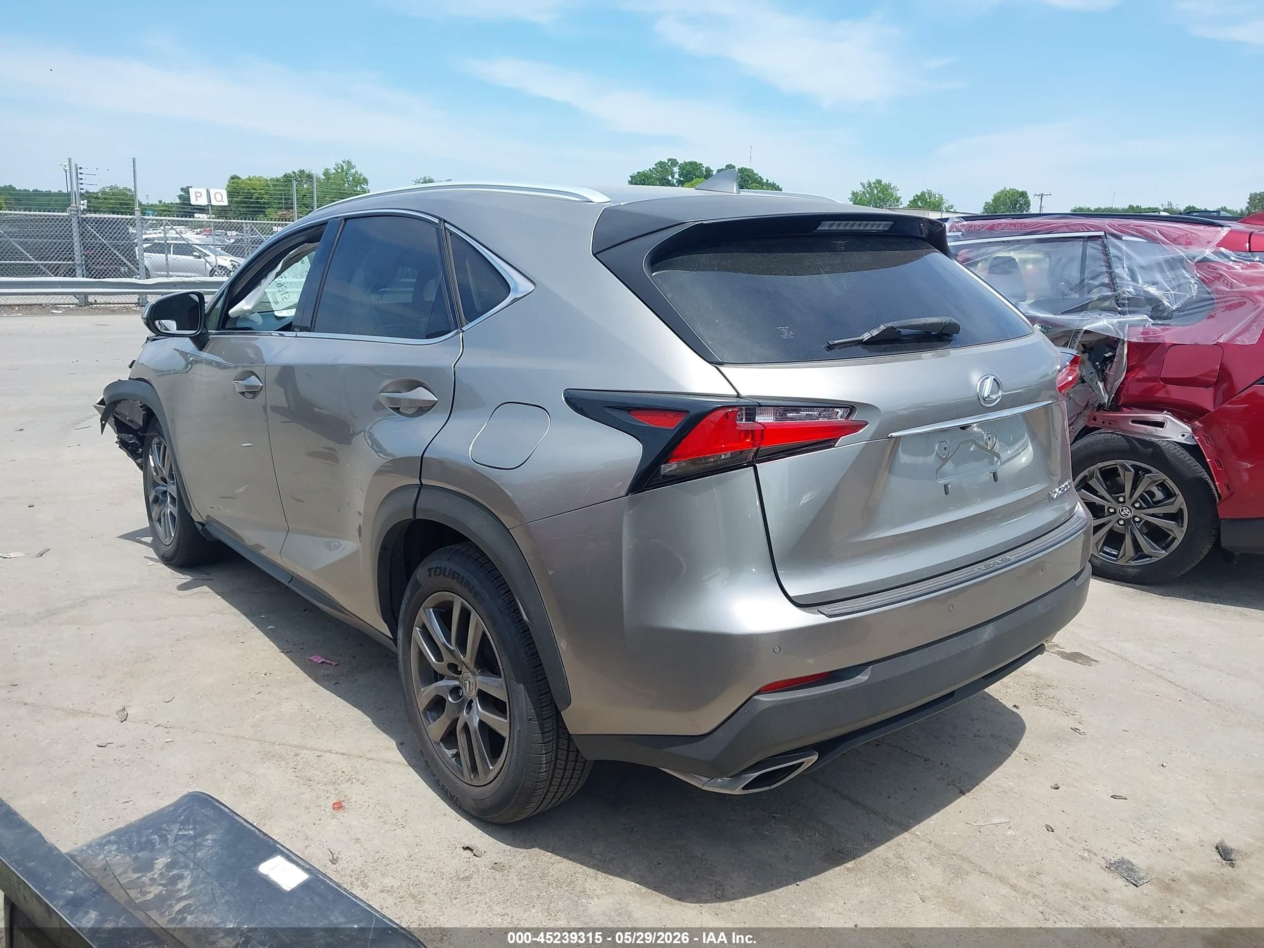 2015 Lexus Nx 200t   Gray vin: JTJYARBZ0F2008576