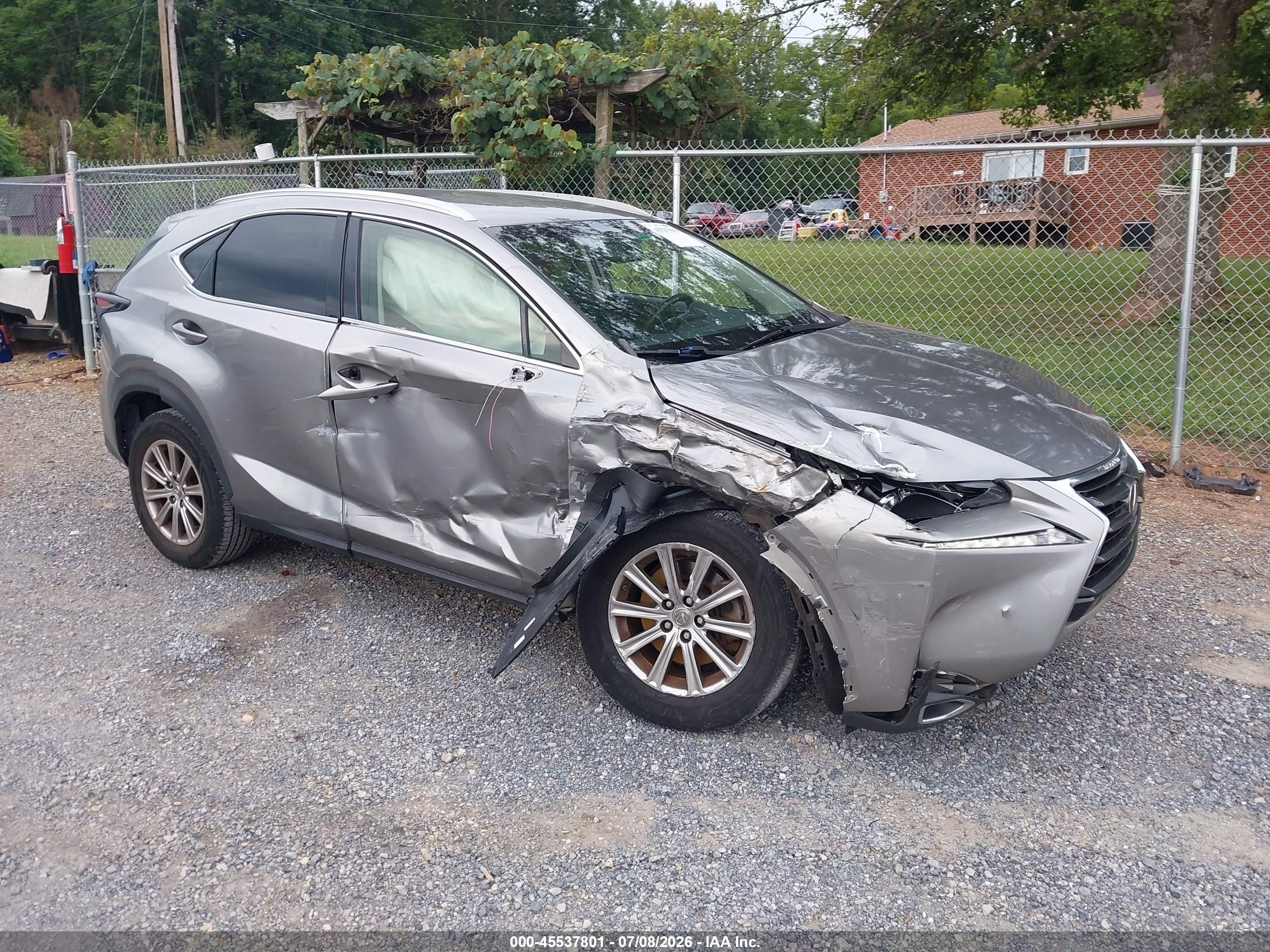 2015 Lexus Nx 200t   Серебряный vin: JTJYARBZ0F2009906