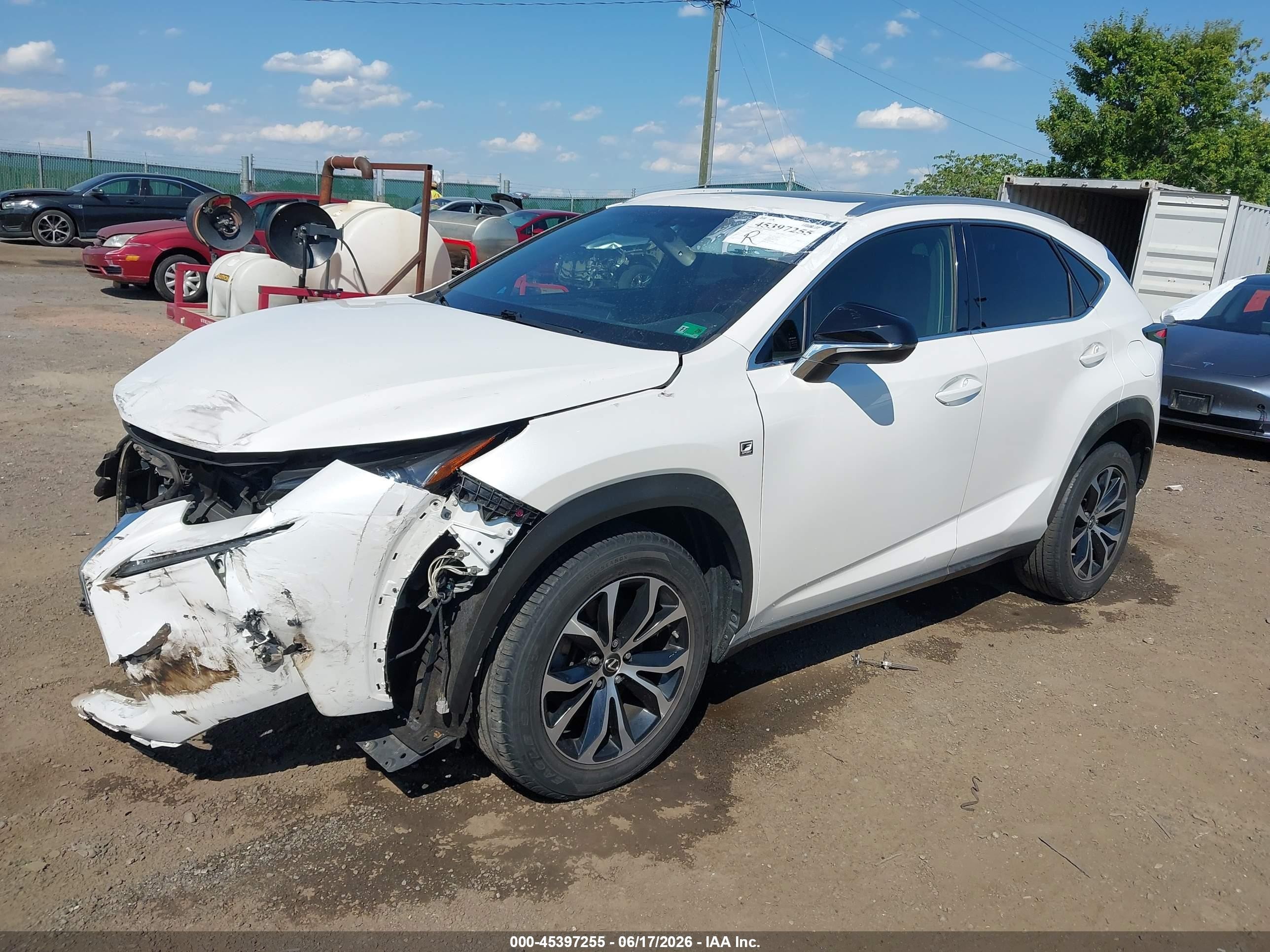 2015 Lexus Nx 200t F Sport White vin: JTJYARBZ2F2009213