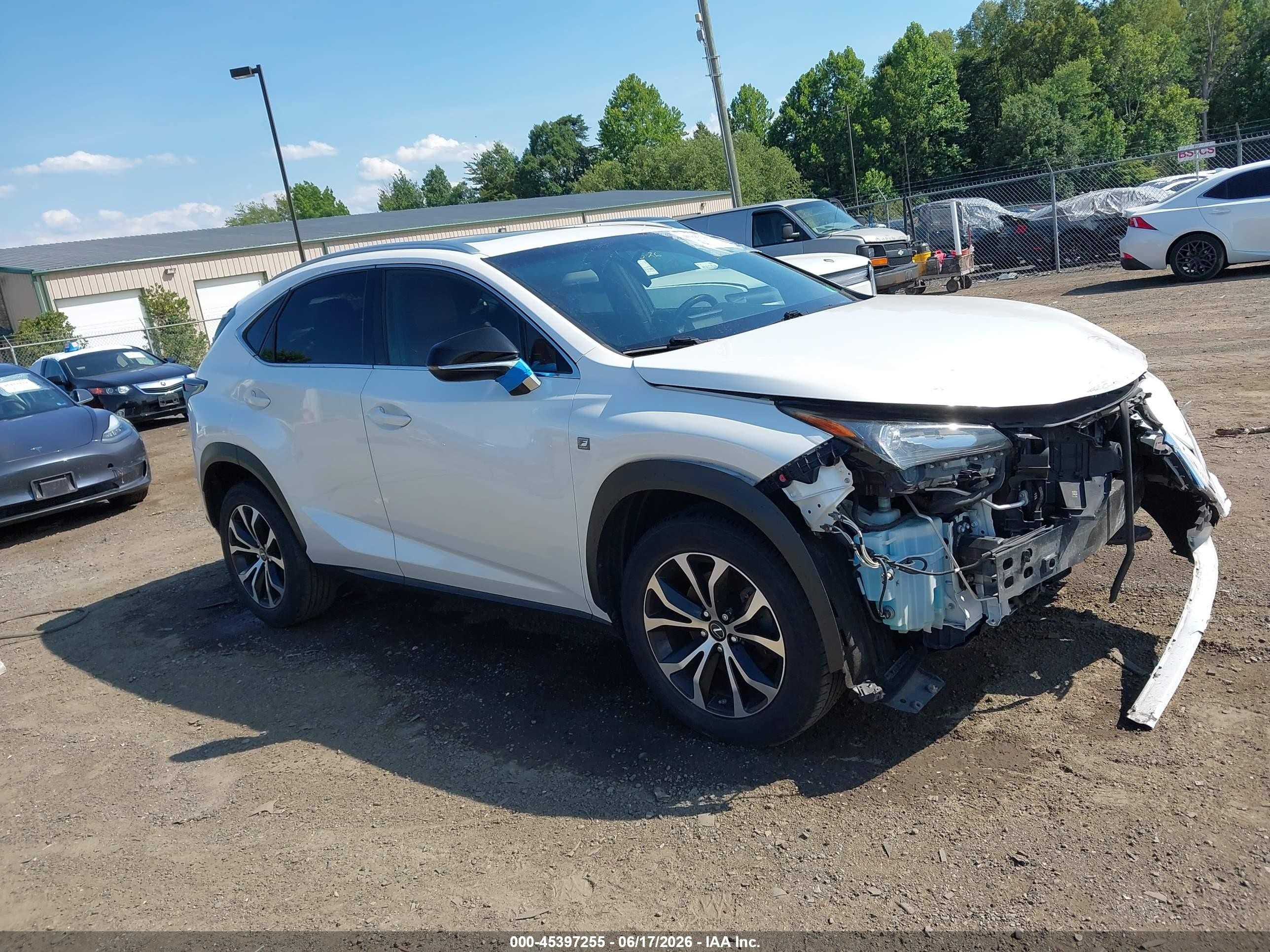 2015 Lexus Nx 200t F Sport White vin: JTJYARBZ2F2009213
