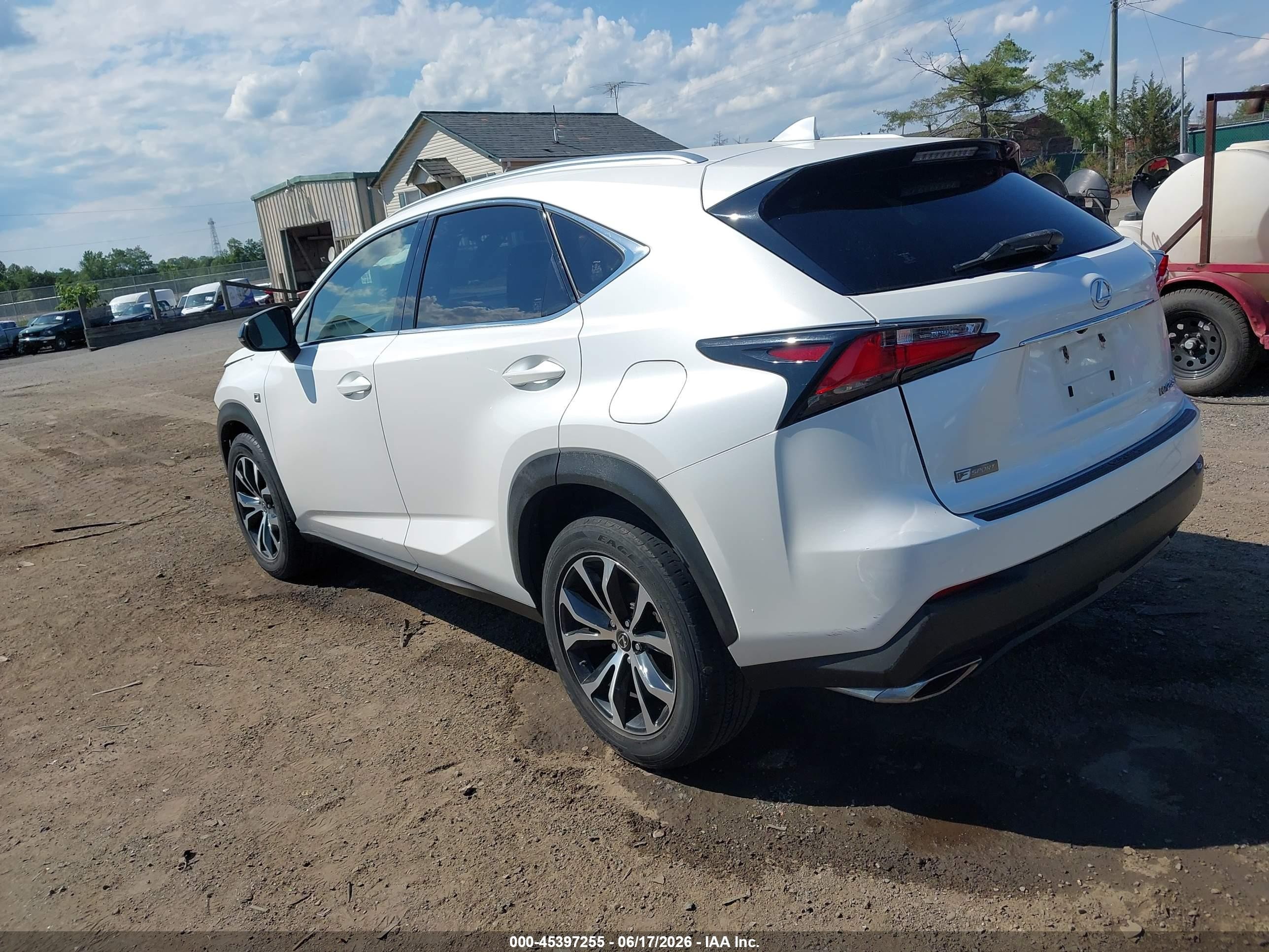 2015 Lexus Nx 200t F Sport White vin: JTJYARBZ2F2009213