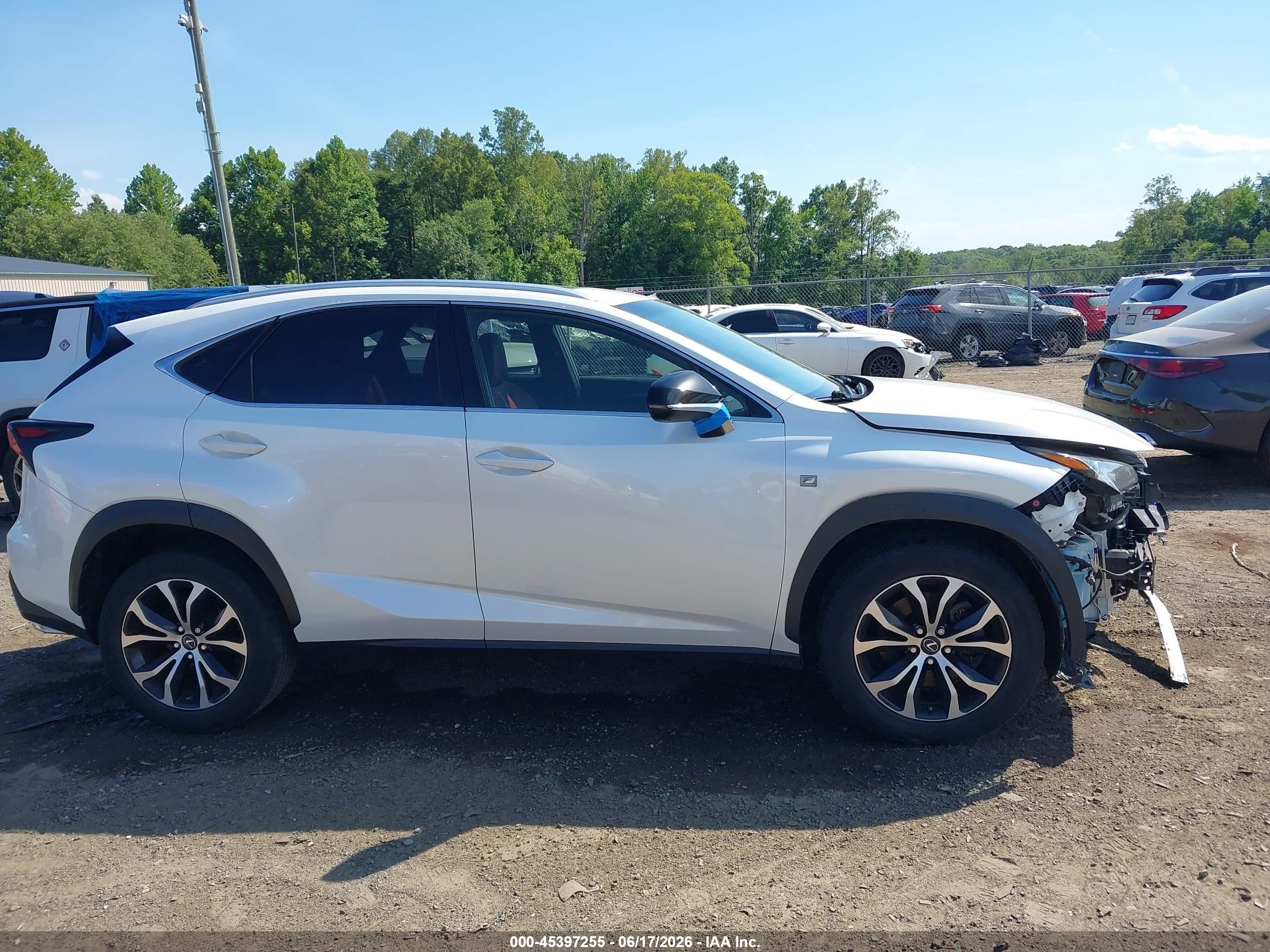 2015 Lexus Nx 200t F Sport White vin: JTJYARBZ2F2009213