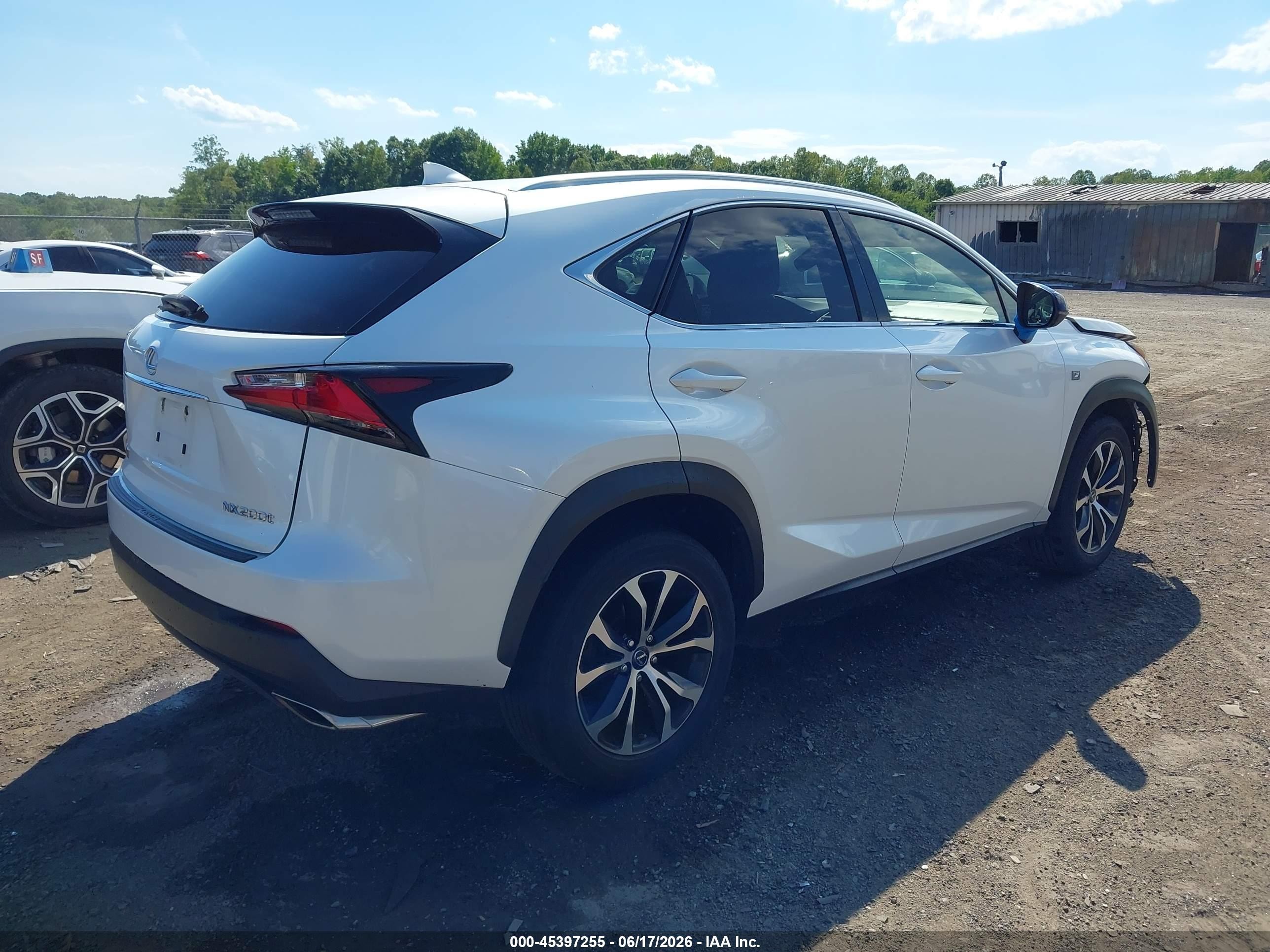 2015 Lexus Nx 200t F Sport White vin: JTJYARBZ2F2009213