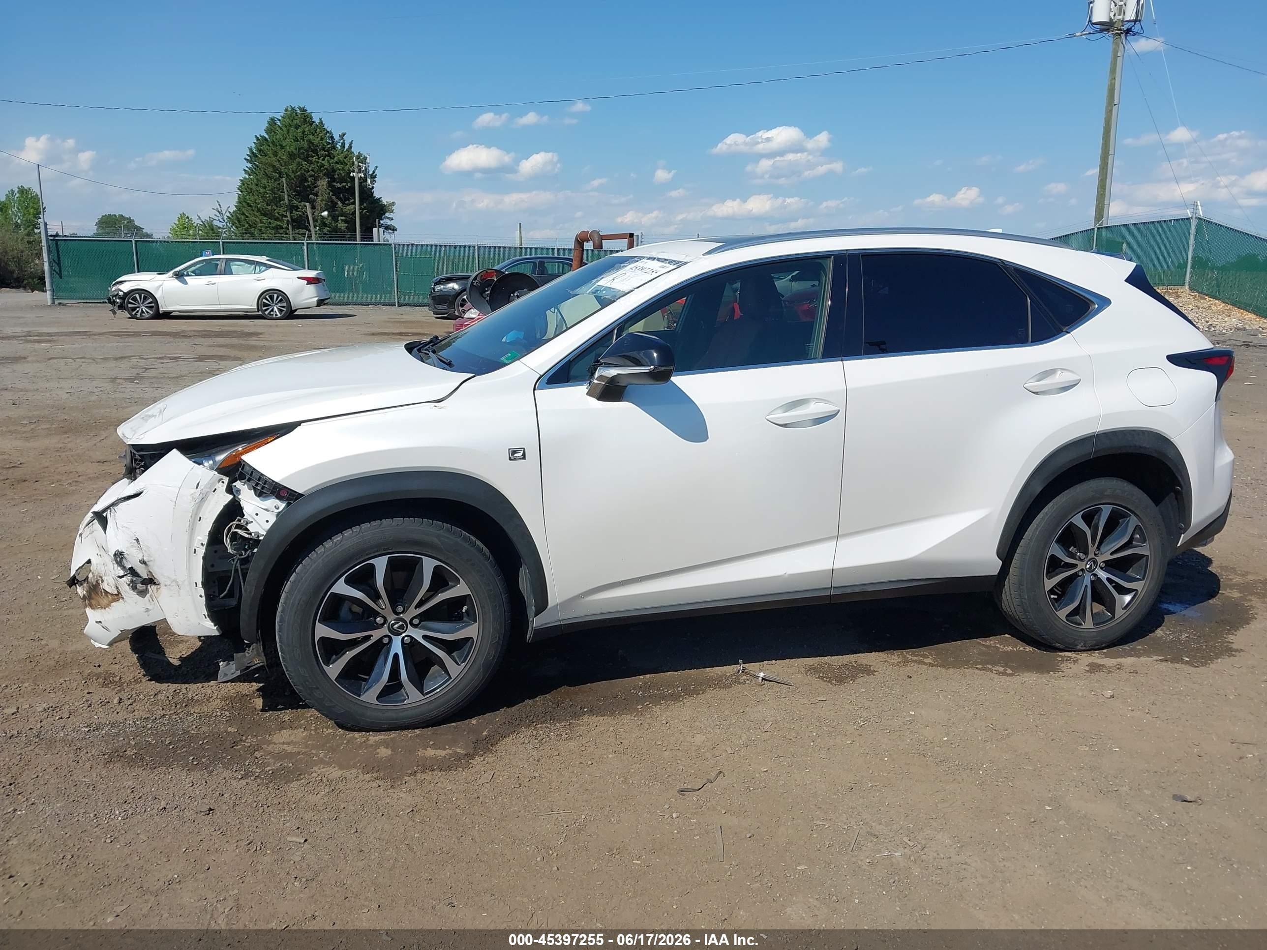 2015 Lexus Nx 200t F Sport White vin: JTJYARBZ2F2009213
