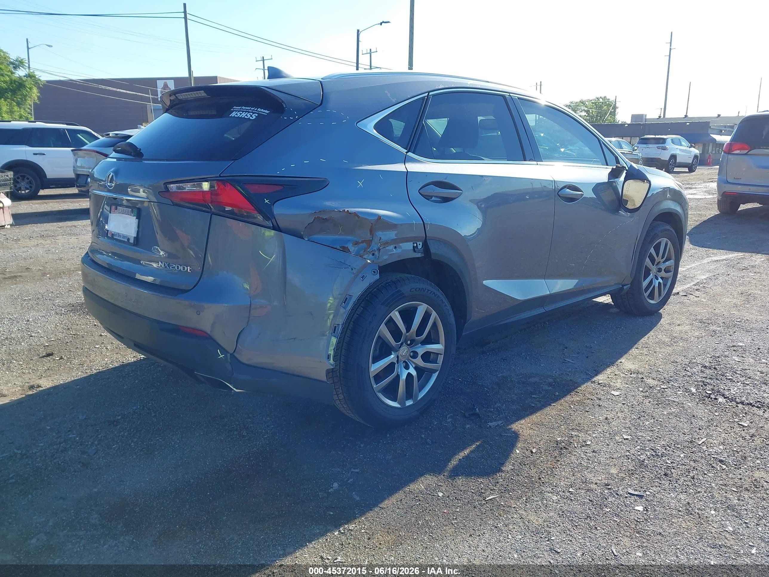 2015 Lexus Nx 200t   Gray vin: JTJYARBZ2F2015108