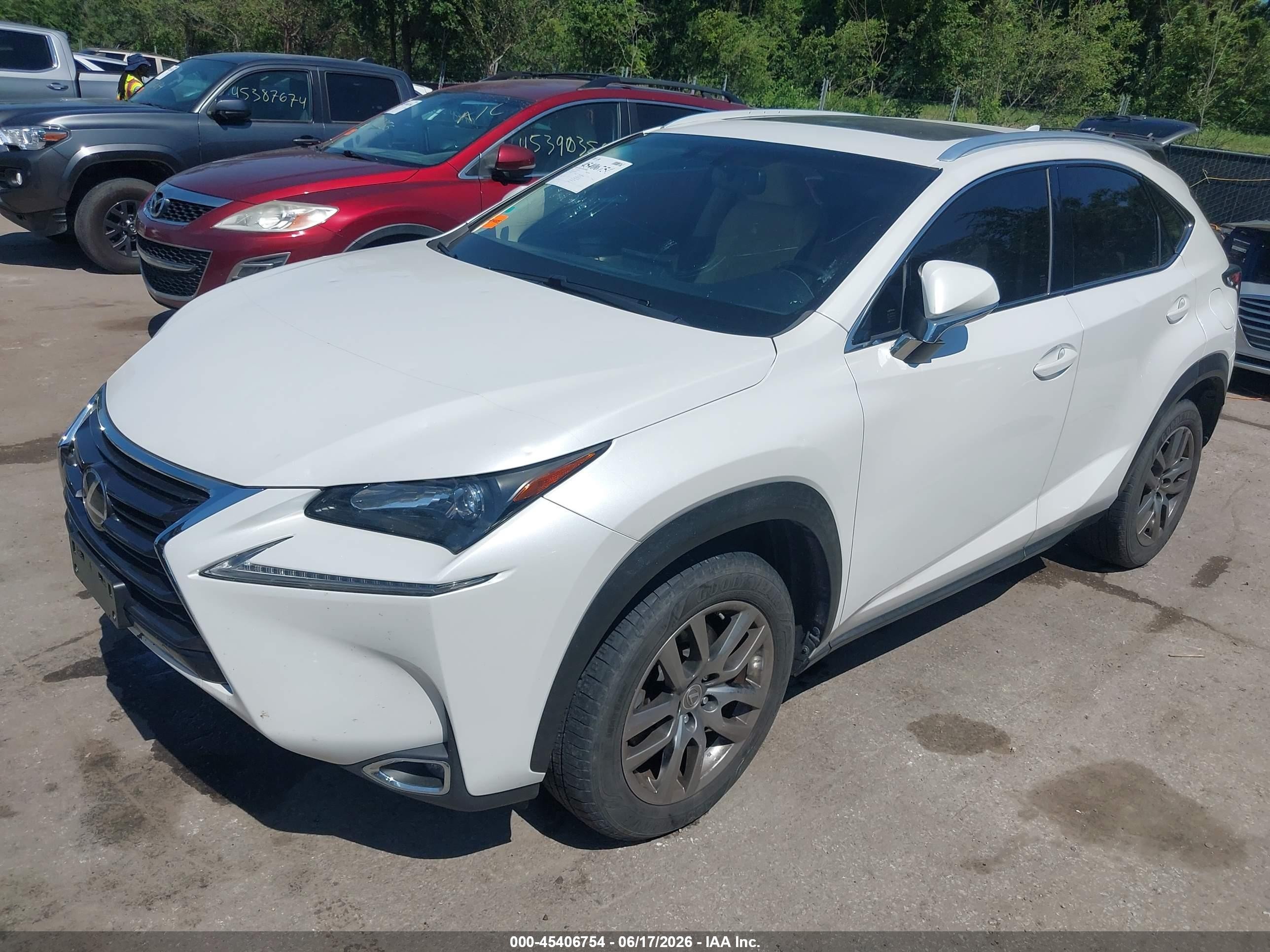 2015 Lexus Nx 200t   White vin: JTJYARBZ2F2021720