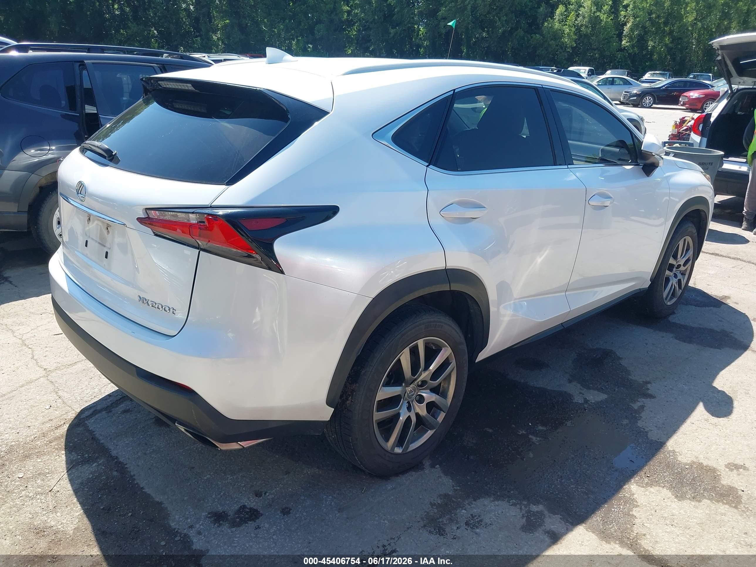 2015 Lexus Nx 200t   White vin: JTJYARBZ2F2021720