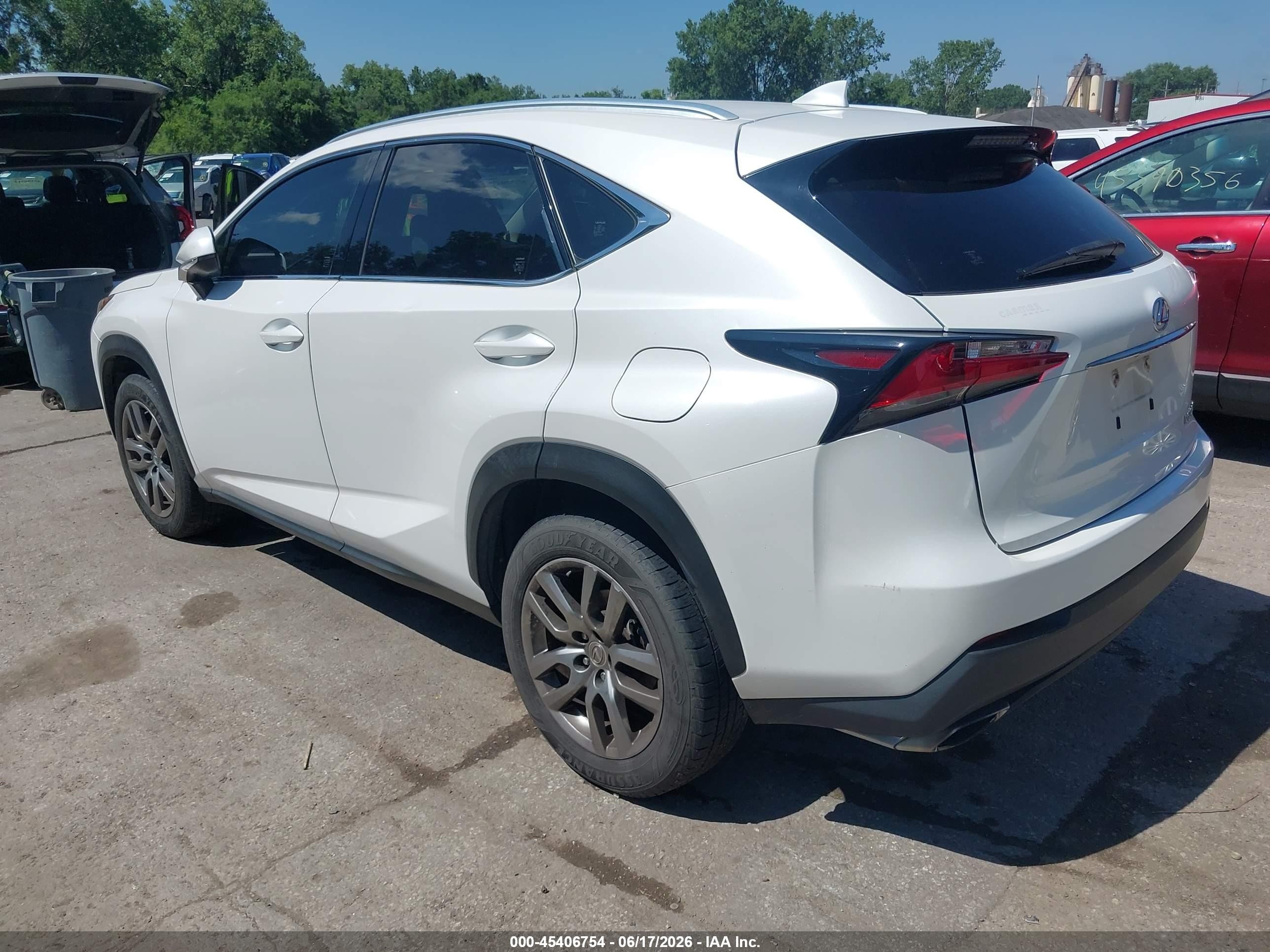 2015 Lexus Nx 200t   White vin: JTJYARBZ2F2021720