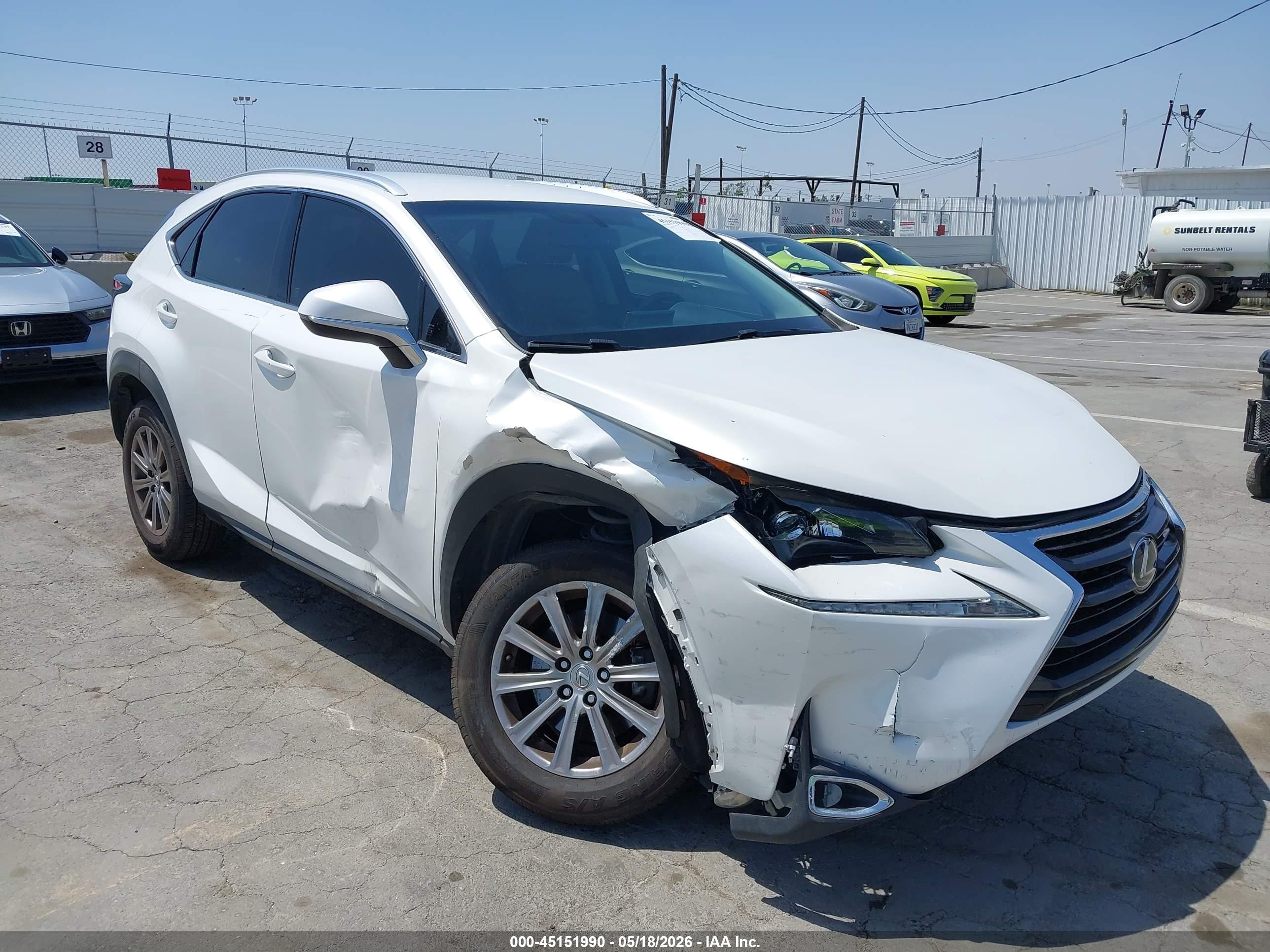2016 Lexus Nx 200t White vin: JTJYARBZ3G2040116