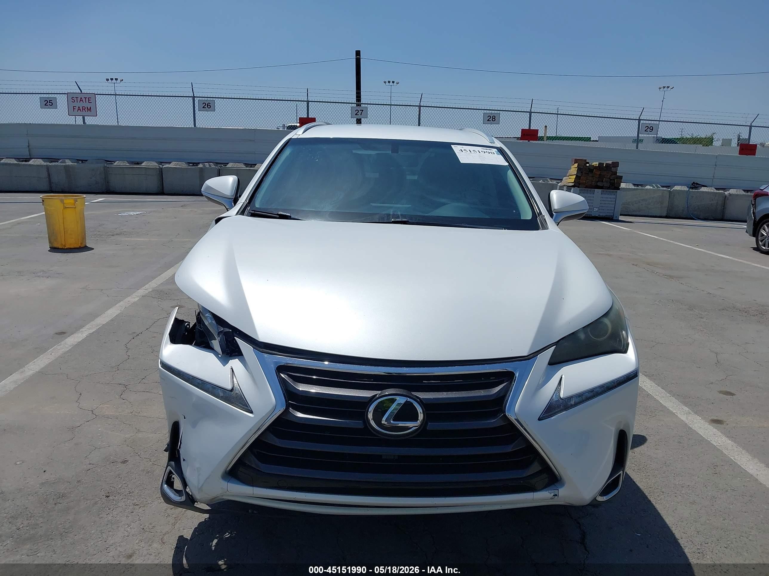2016 Lexus Nx 200t White vin: JTJYARBZ3G2040116